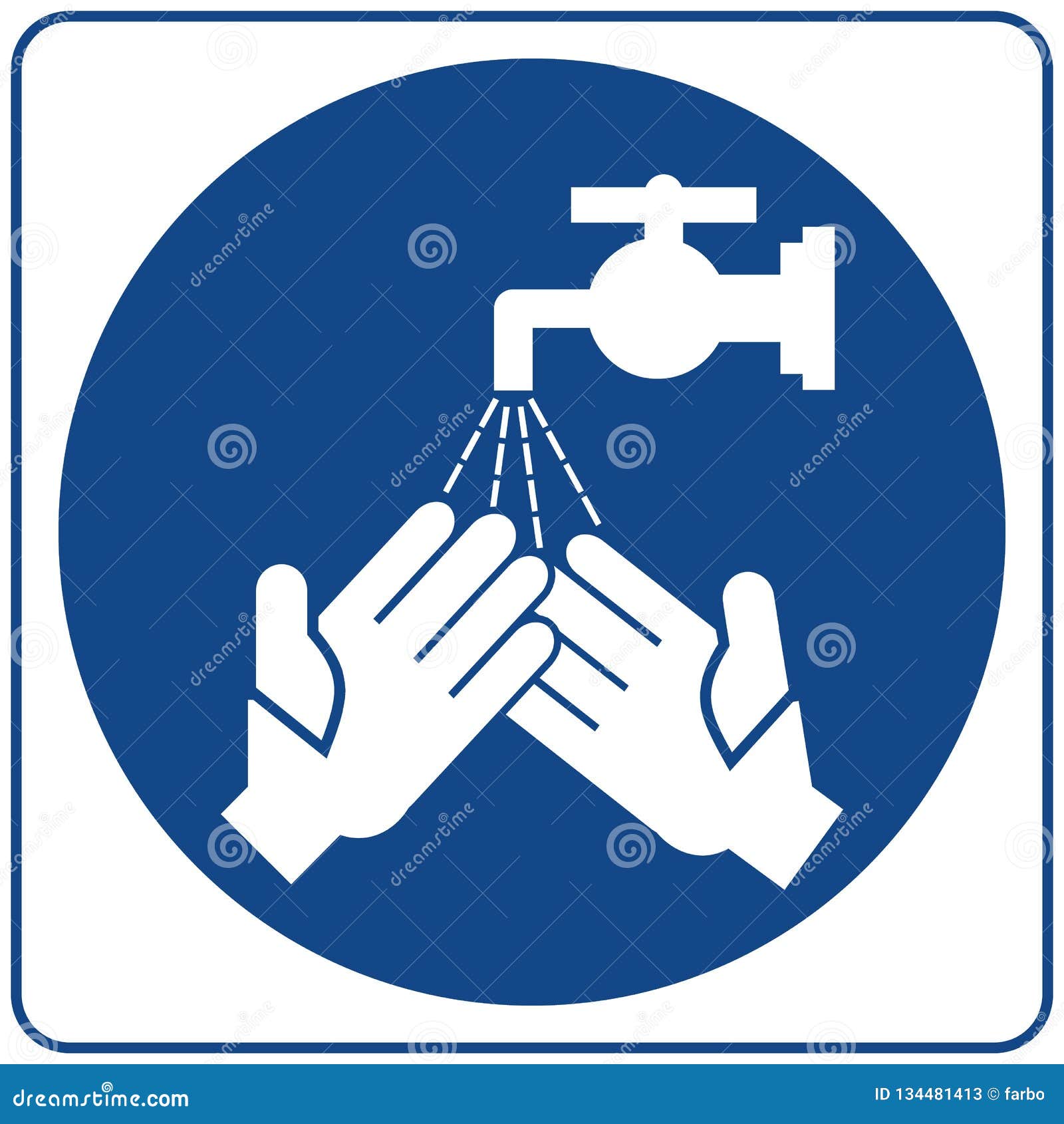 Safety Sign. Information Mandatory Symbol in Blue Circle Isolated on