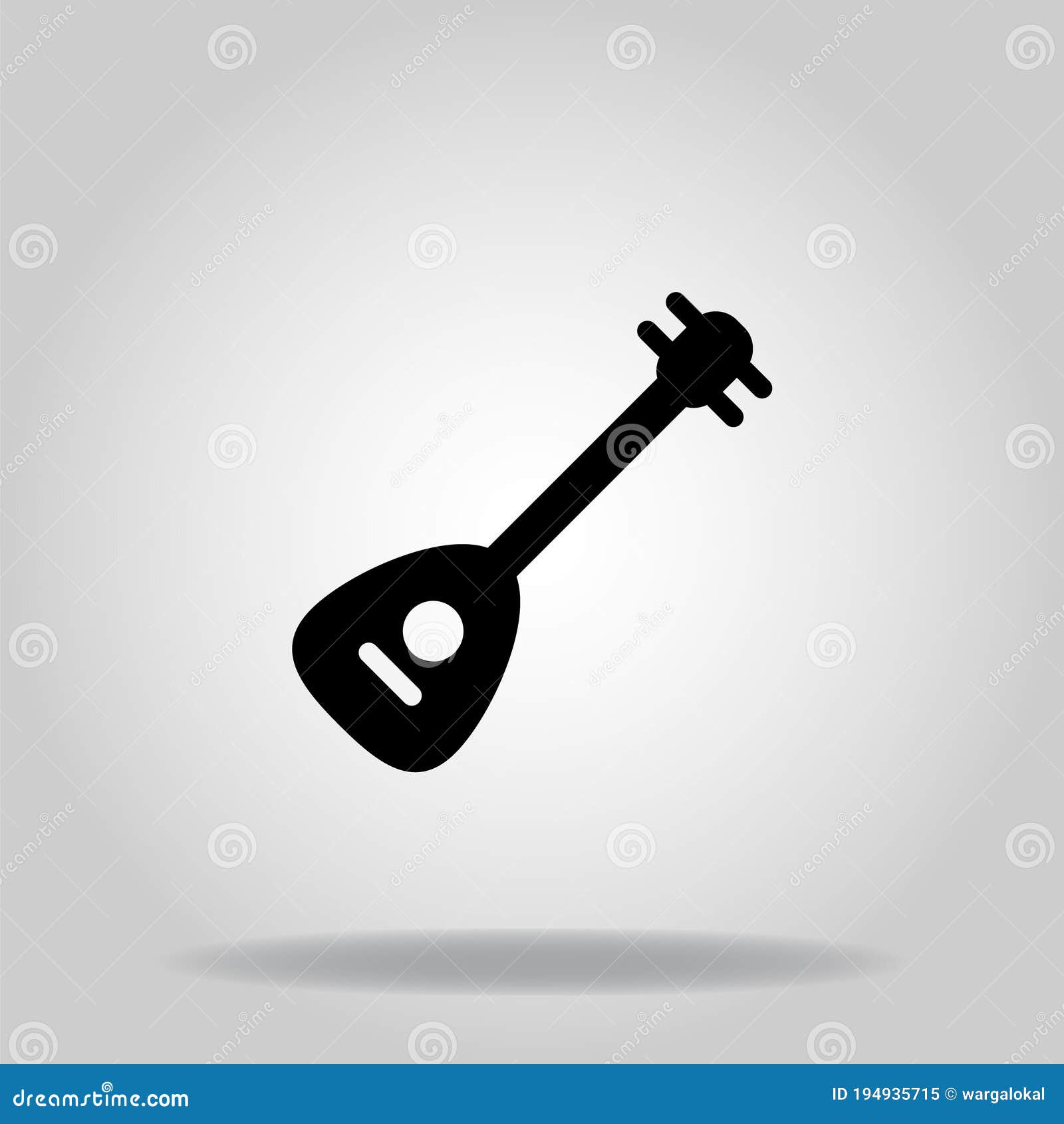 Mandolin Icon or Logo in Glyph Stock Vector Illustration of vector