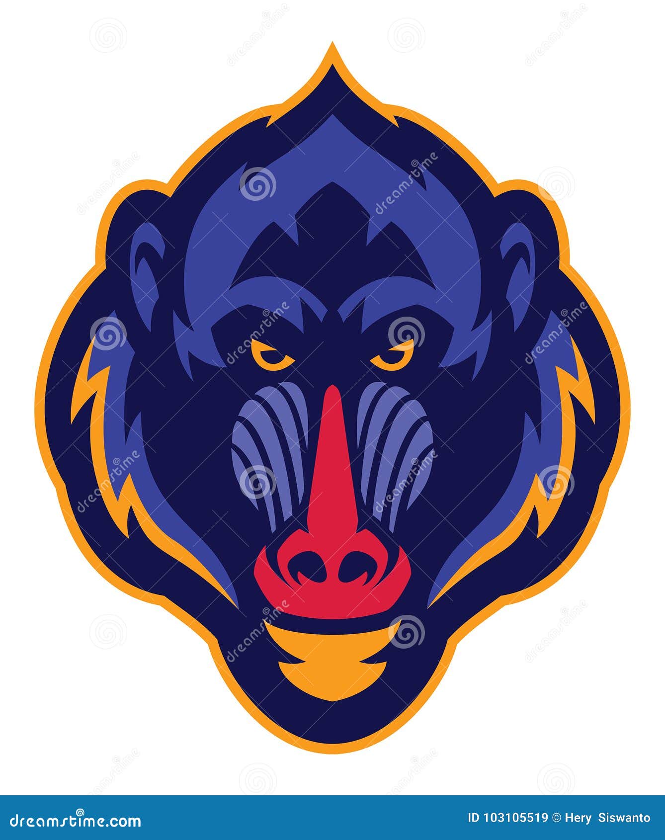 mandrill monkey head mascot