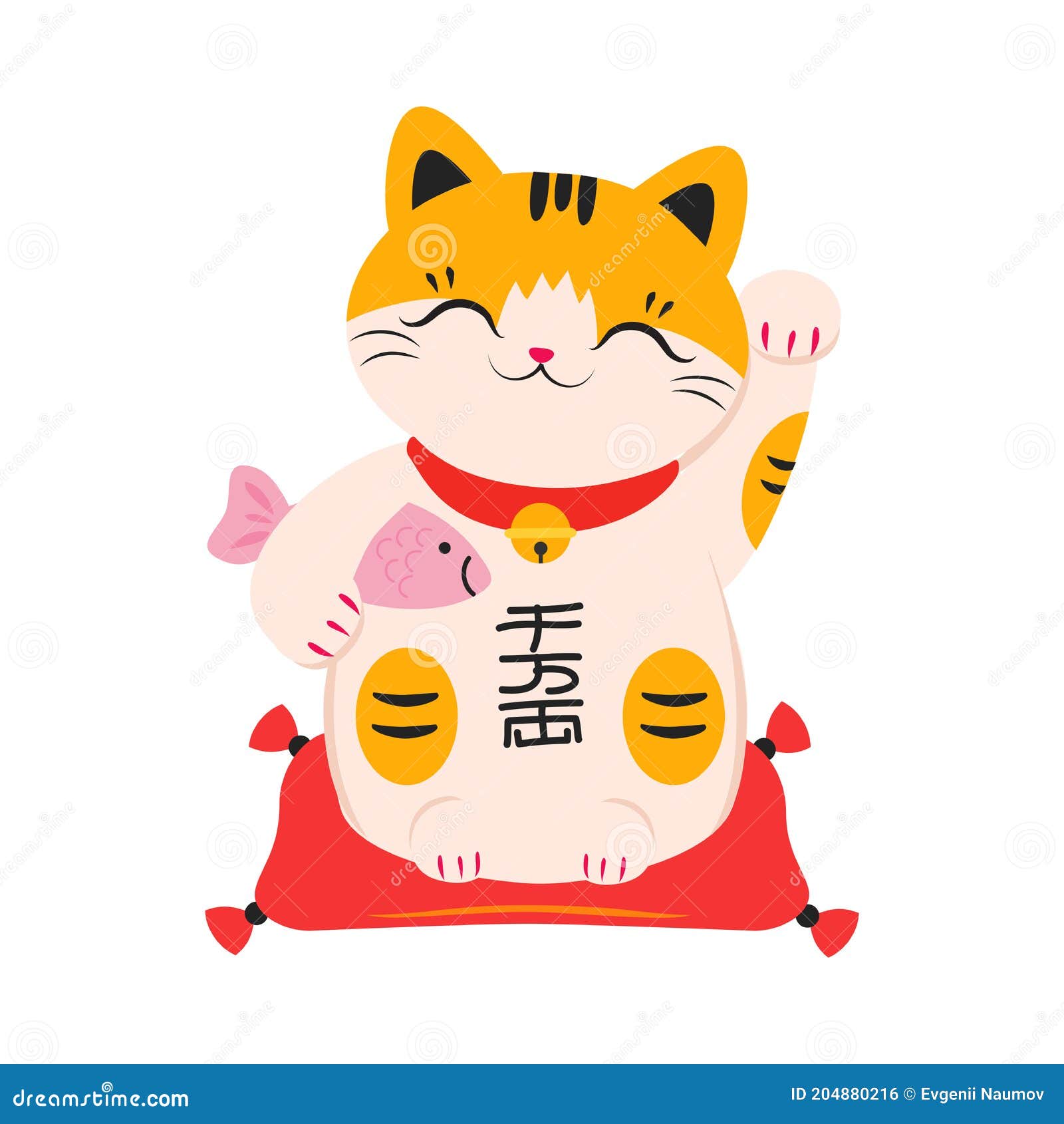 Maneki Neko Giapponese Con I Pesci, Il Tradizionale Cartone Animato Di  Forma Giapponese, Stile Classico Di Bambola Di Gatto Bianco Illustrazione  Vettoriale - Illustrazione di animale, fumetto: 204880216