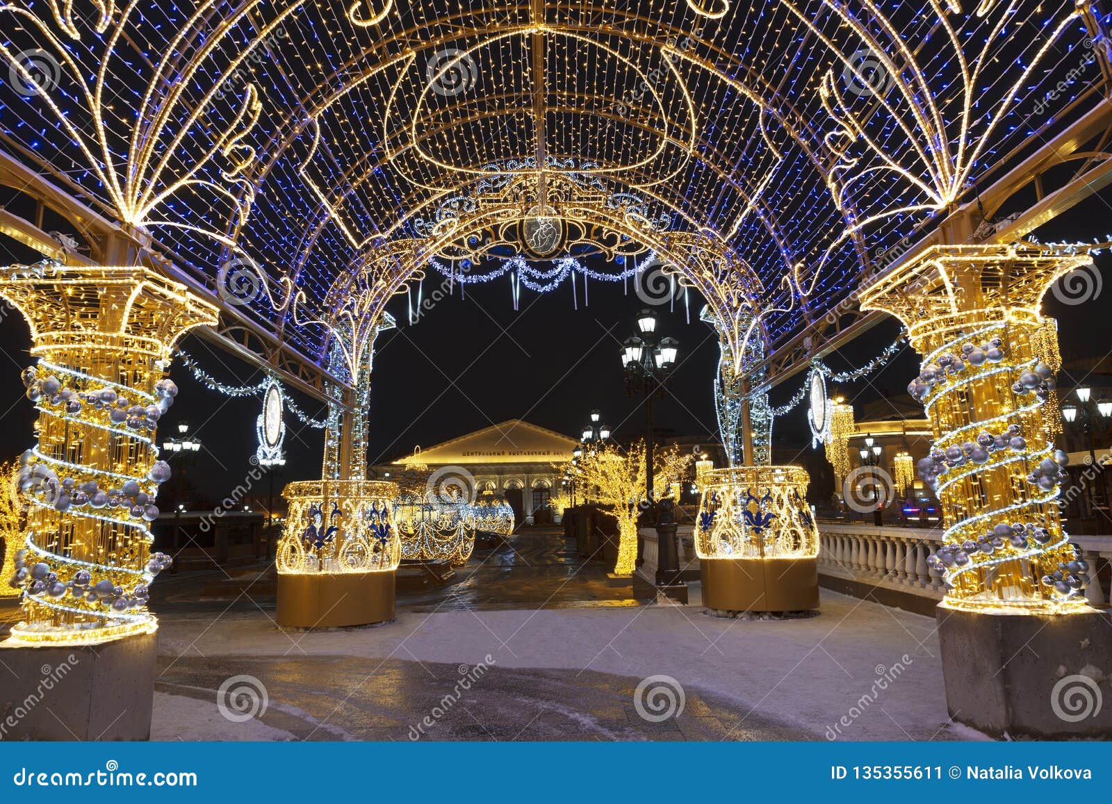 Manezhnaya Square during New Year and Christmas Holidays with Glowing ...