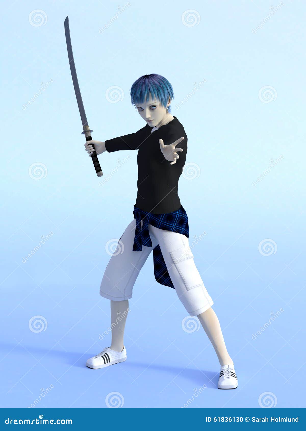 Manga boy in fight pose. stock illustration. Illustration of anime -  61836130