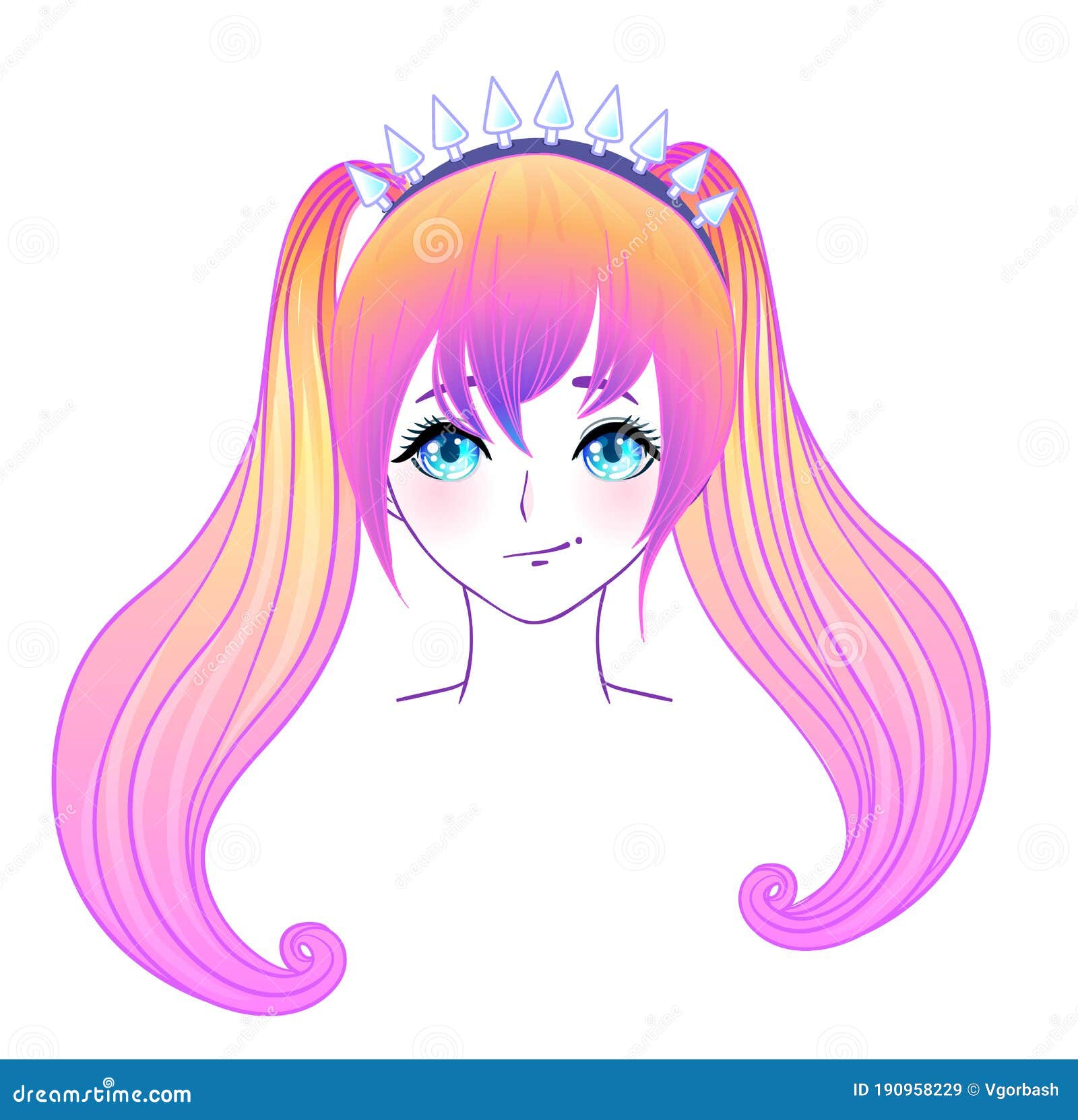 Colorful beautiful eyes in anime manga style Vector Image