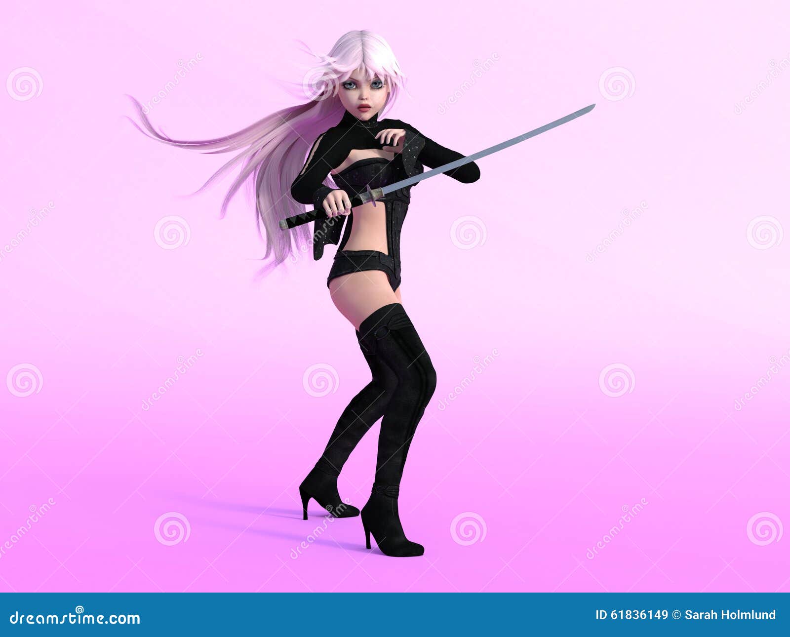 Anime Girl Poses - Female jumping pose