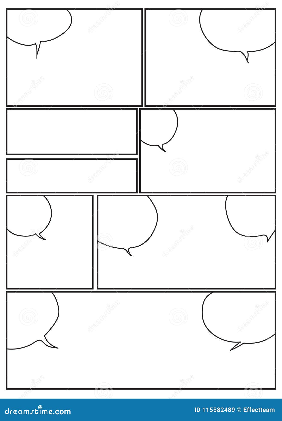 manga storyboard layout with bubbles line