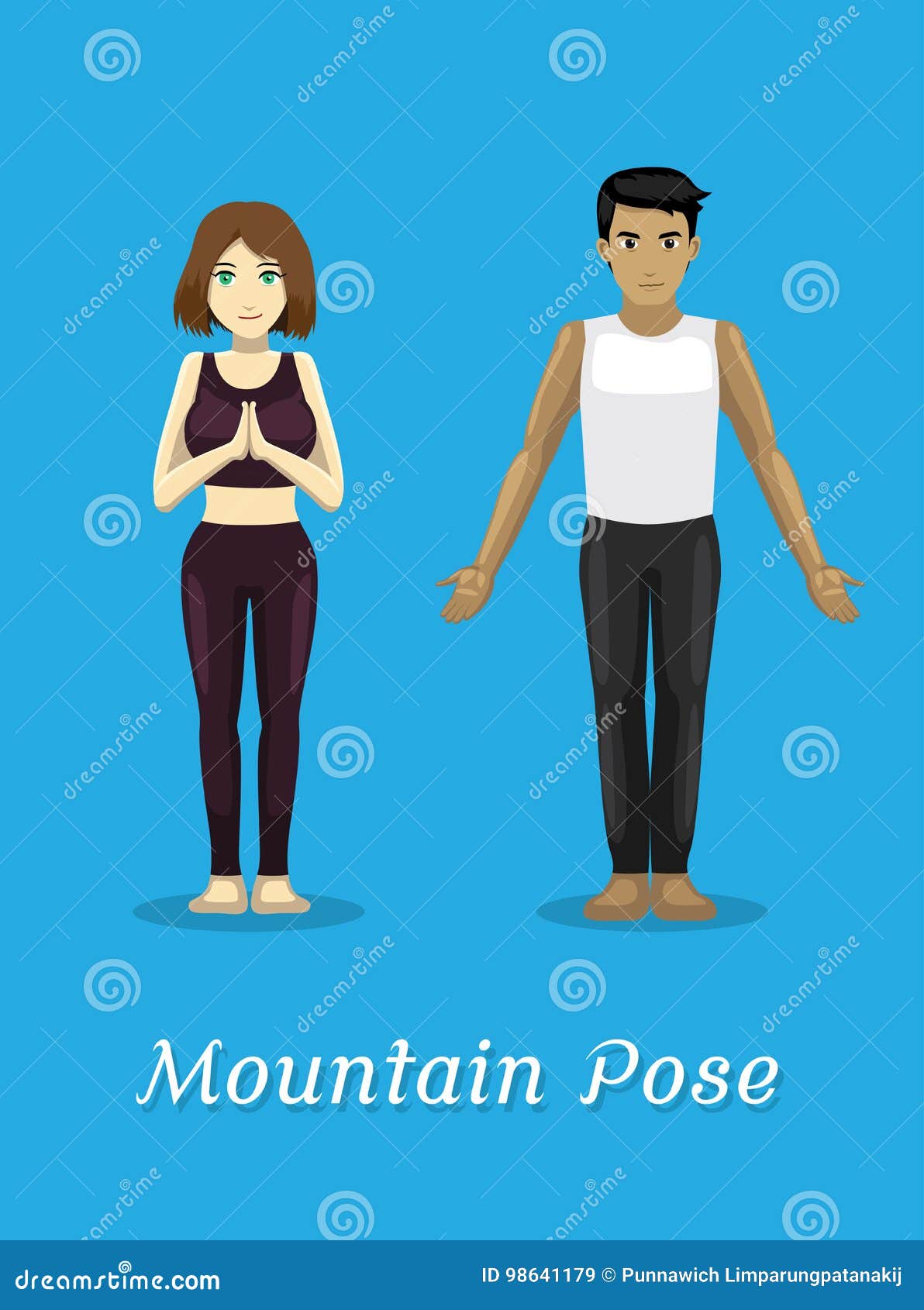 Mountain Pose Cartoon Mountain Pose Cartoon