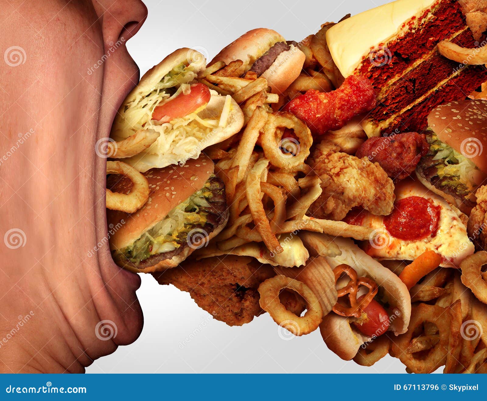 Manger De La Nourriture Industrielle Illustration Stock Illustration Du Penchant Gateau