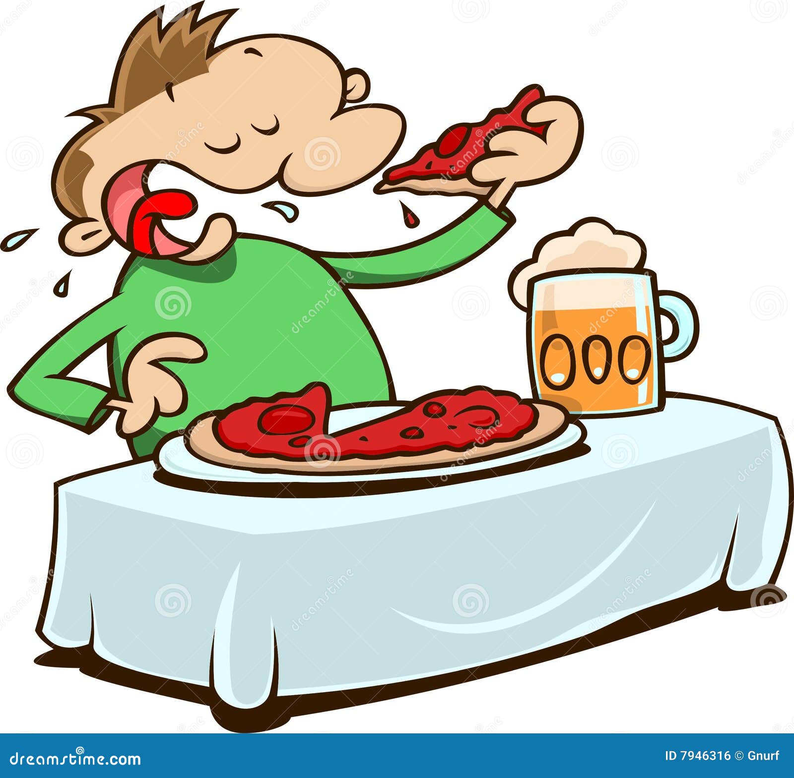 Manger De La Pizza Illustration De Vecteur Illustration Du Cruche