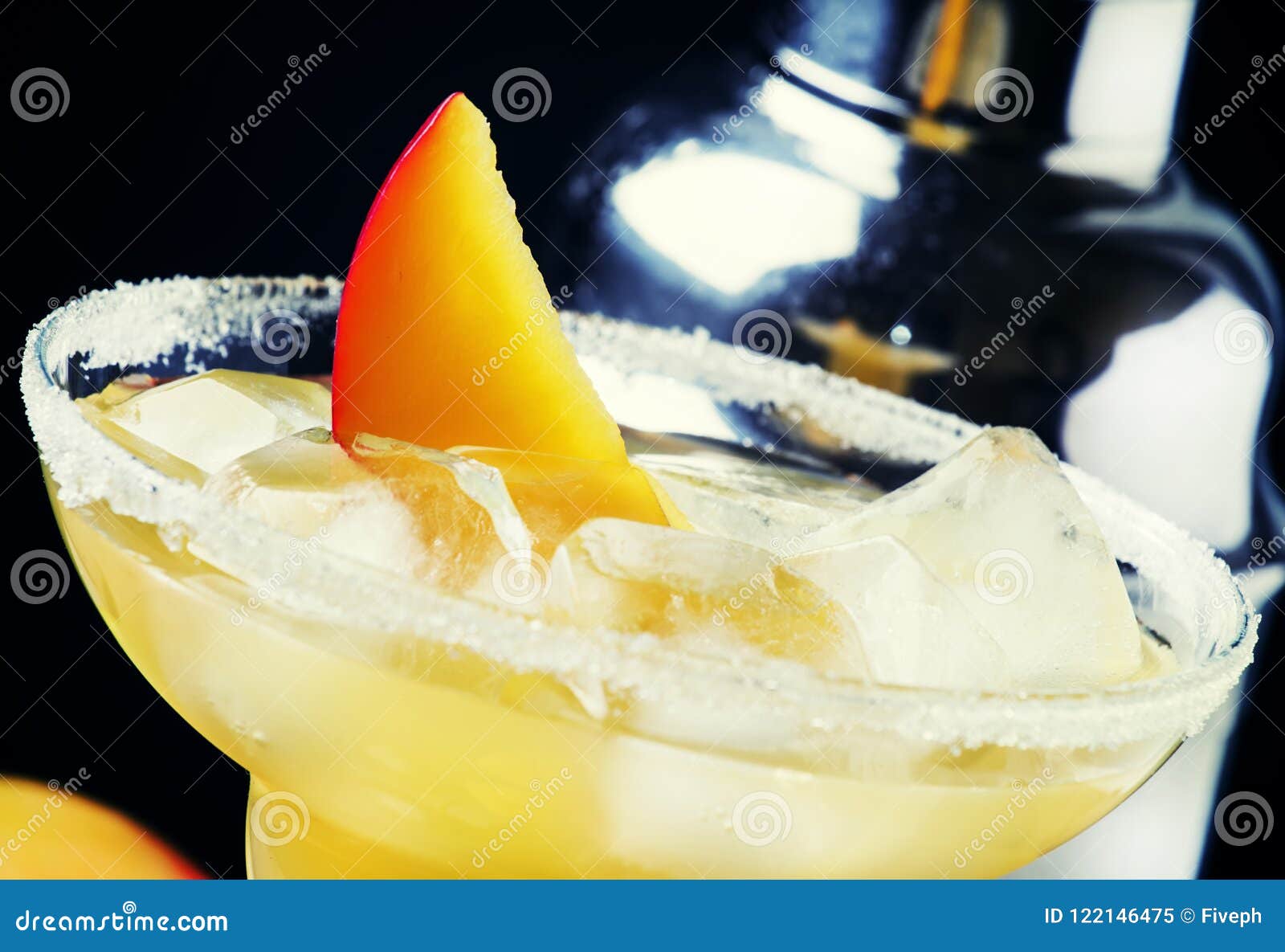 Mango Daiquiri, Black Background, Selective Focus Stock Image - Image ...