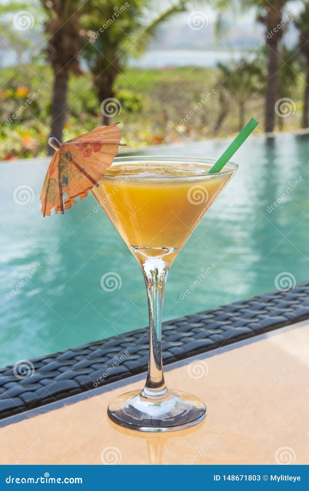 Mango Daiquiri with an Umbrella Stock Image Image of mango, frozen