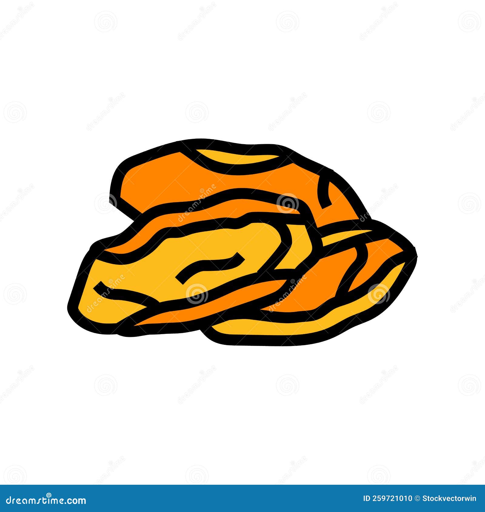 Mango Dried Fruit Color Icon Vector Illustration Stock Illustration