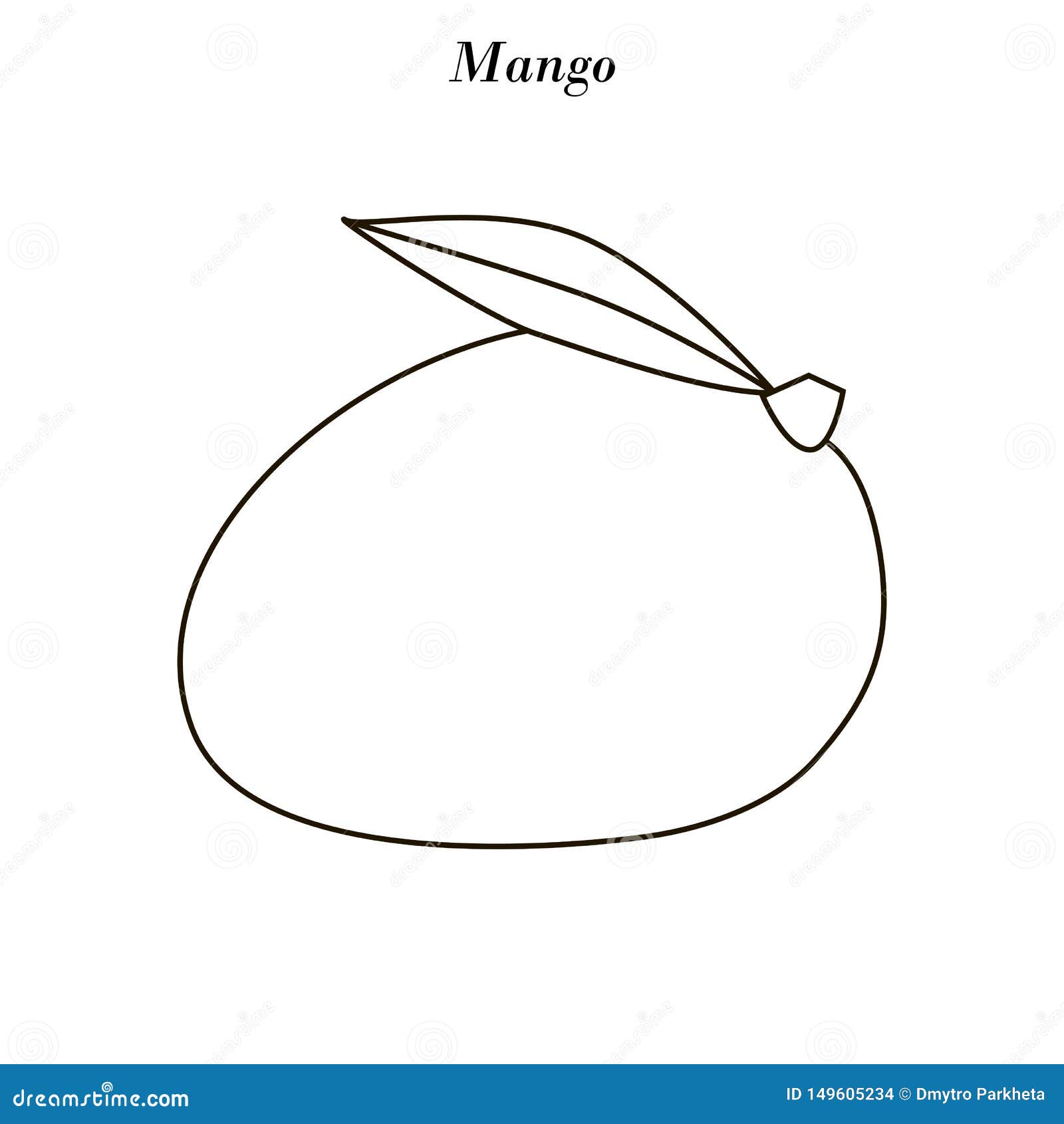 Mango Fruit Illustration Outline Stock Vector Illustration of organic