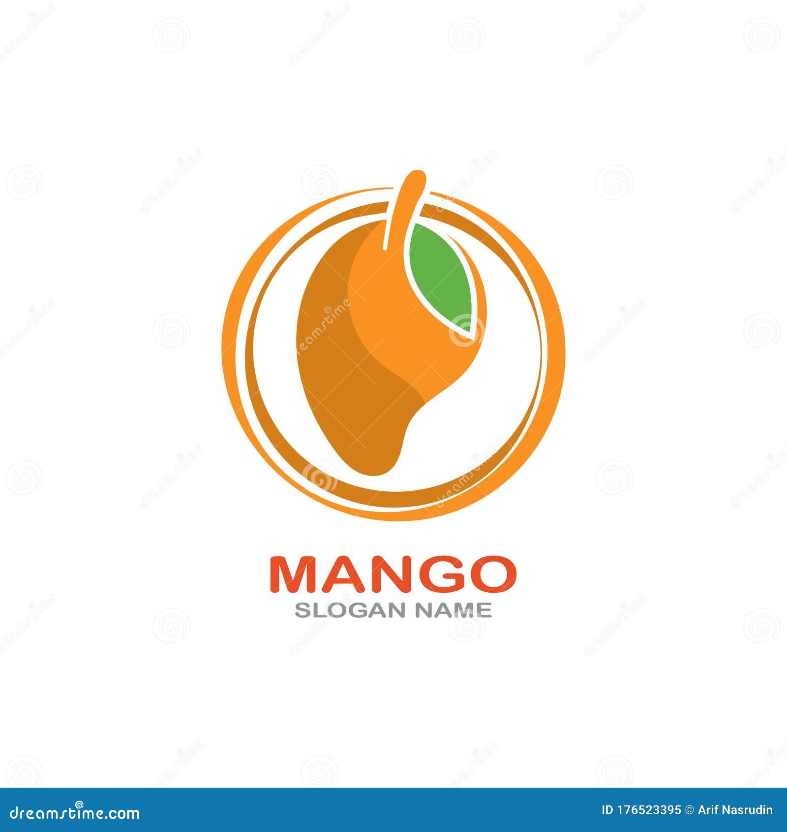 Mango Fruit Logo Template Vector Illustration Design Stock Illustration