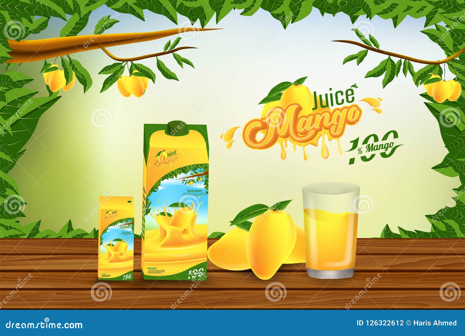 Mango Juice Advertising Banner Ads Vector Background Design Stock Vector -  Illustration of concept, banner: 126322612