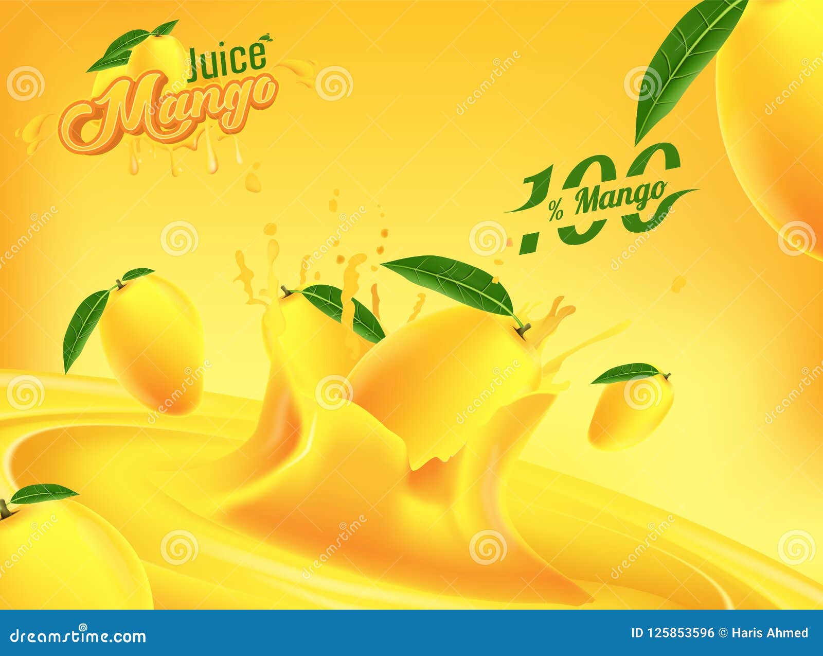 Mango Juice Advertising Banner Ads Vector Template Design Stock Vector -  Illustration of advertisement, healthy: 125853596