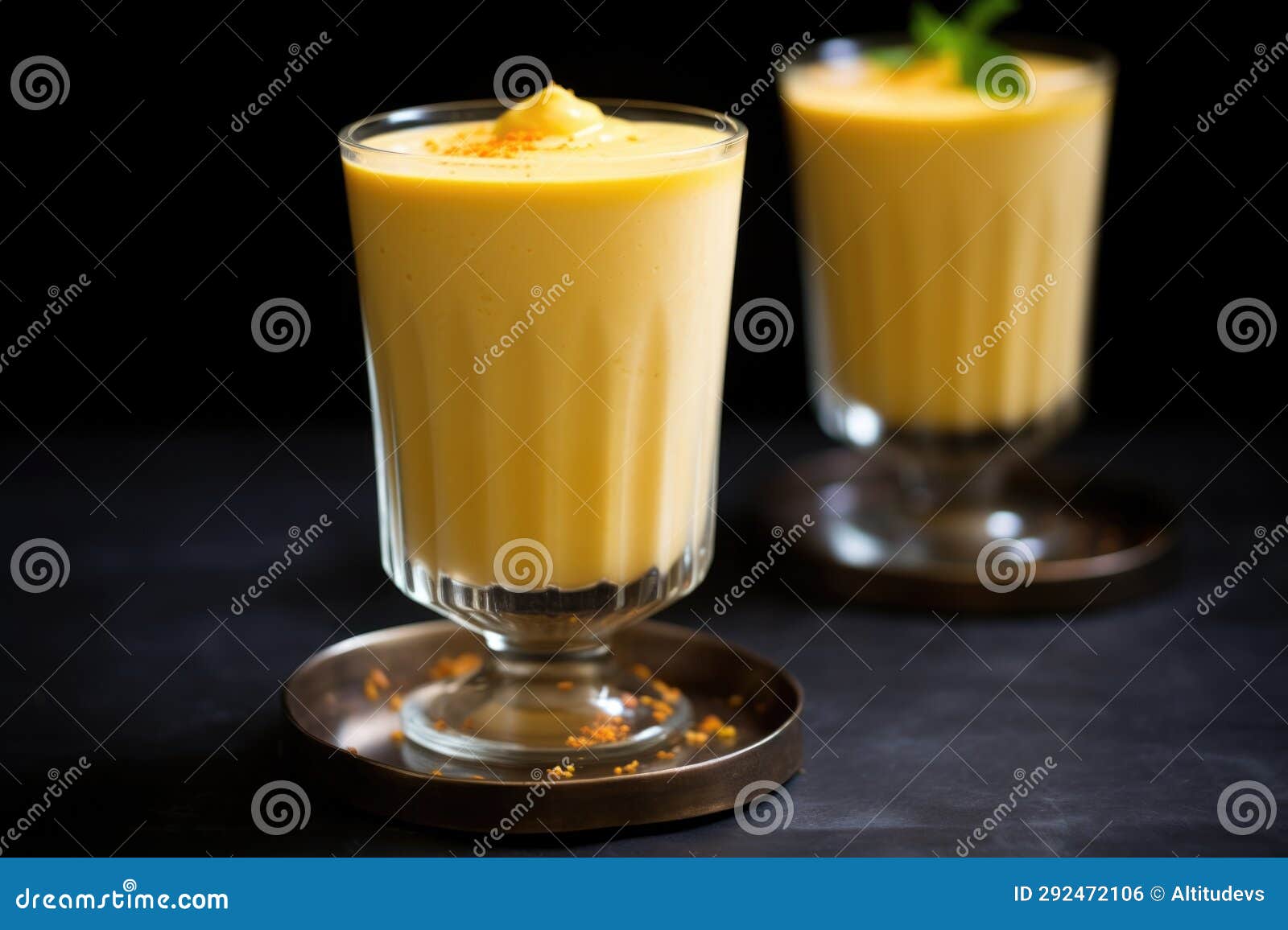 Mango Lassi Capped with a Whipped Cream Swivel Stock Photo - Image of ...