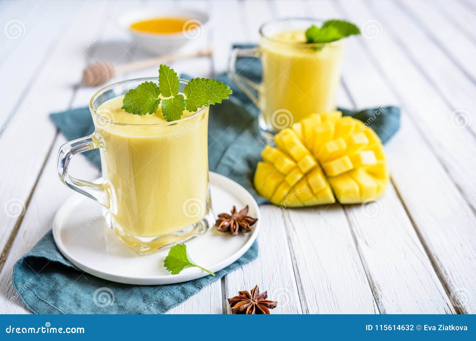 Mango Lassi - Traditional Indian Yoghurt Drink Stock Photo - Image of ...