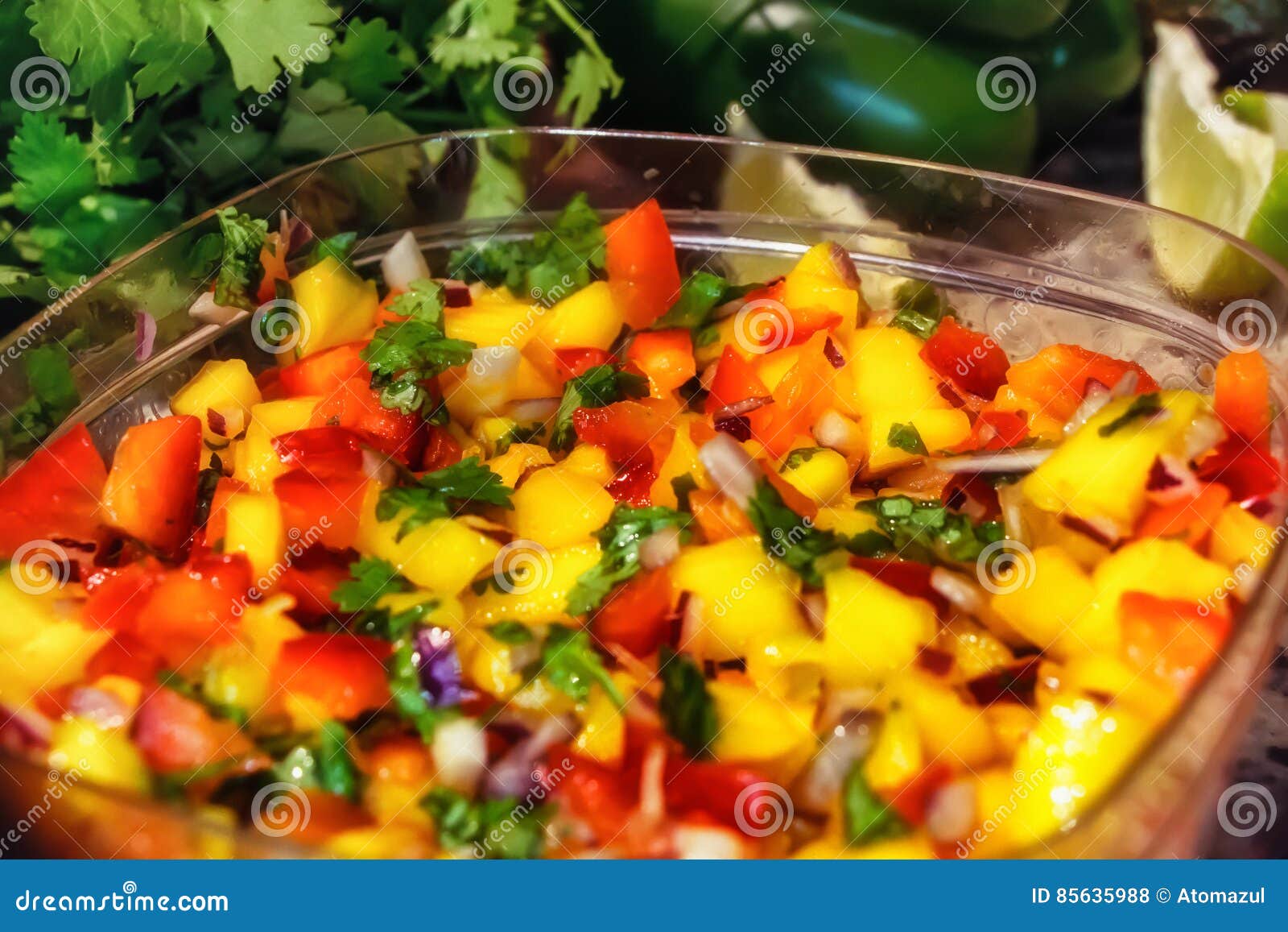 Mango Salsa Kitchen stock photo. Image of mexican, fresh 85635988