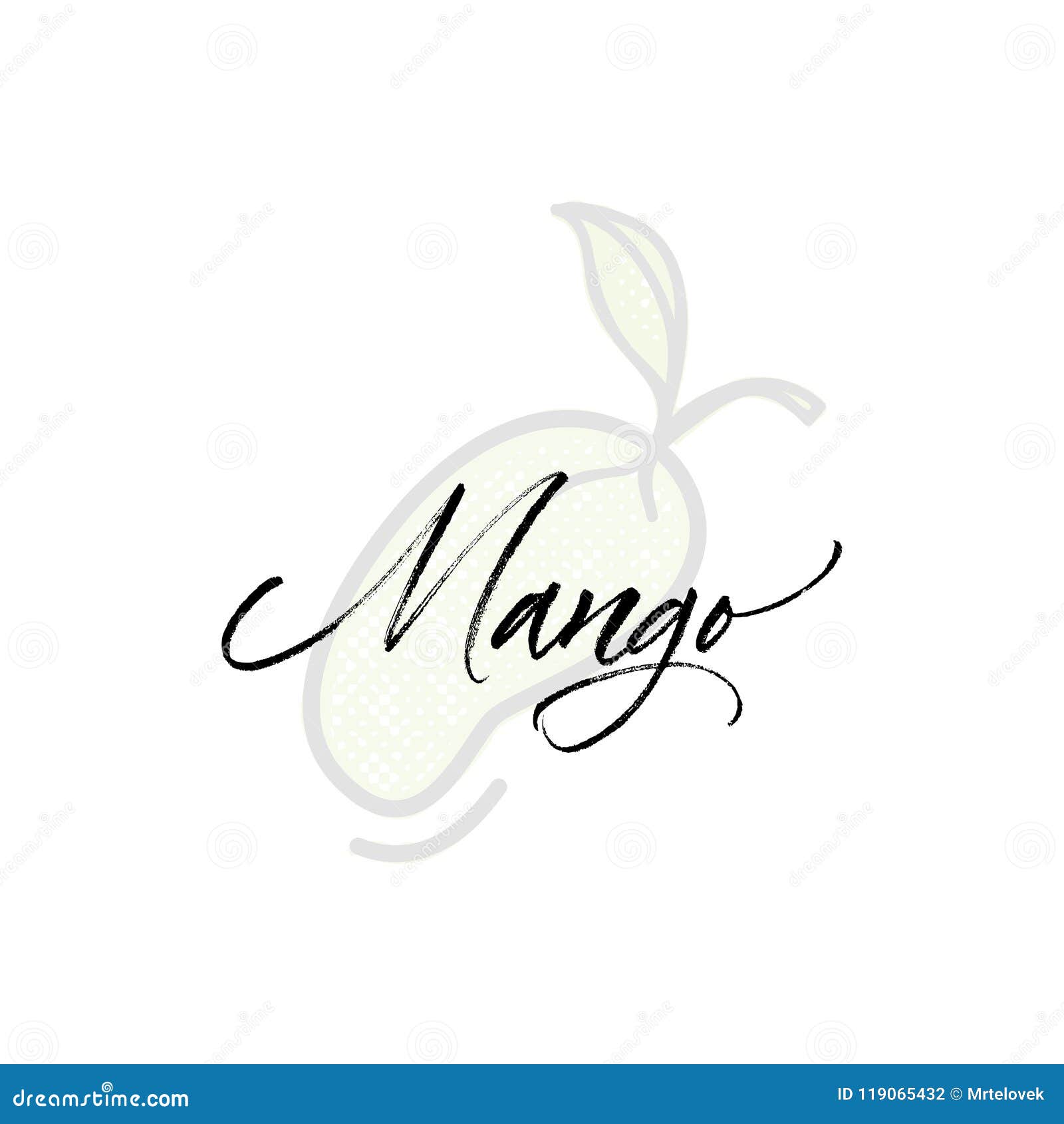 Mango Word on Background Illustration. Fruit  Element, Isolated