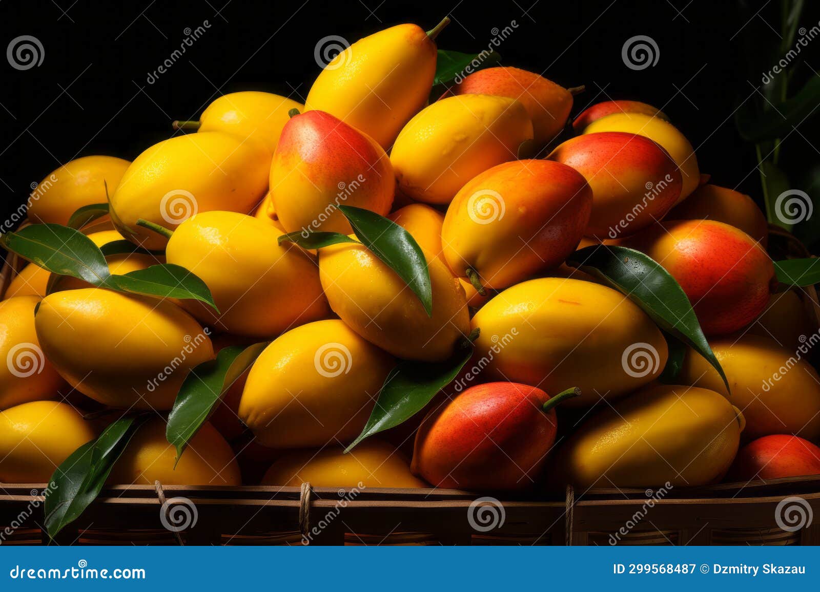Mangoes on the Counter in a Store Stock Illustration Illustration of