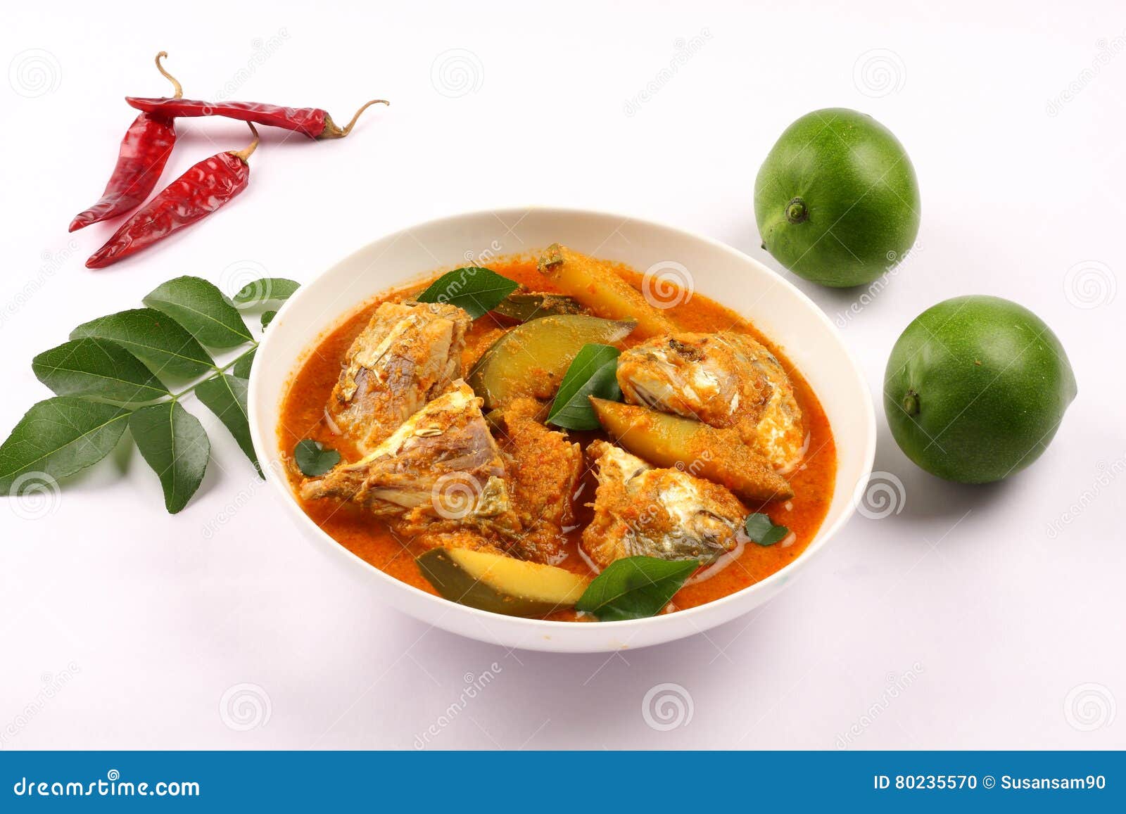 Mangoes Served with Coconut Fish Curry Stock Photo Image of green