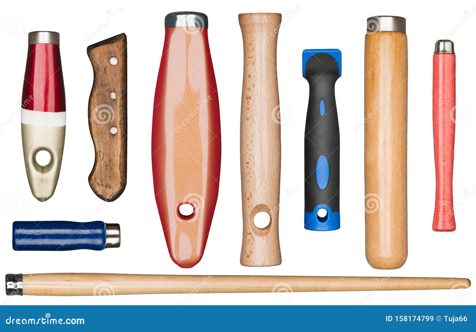 Mangos De Herramientas De Madera Imagen de archivo Imagen de conjunto