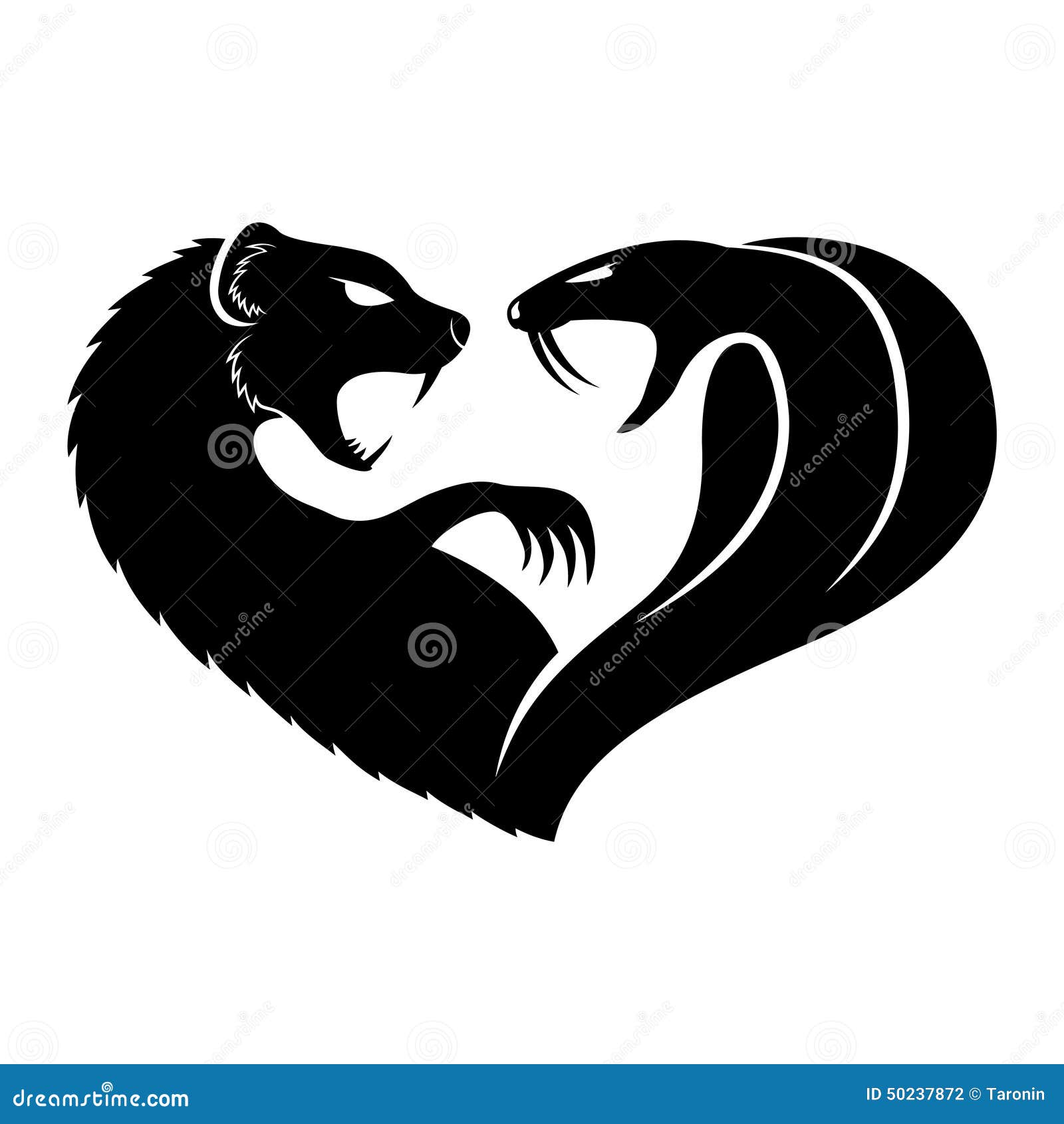 Mangosta y cobra ilustración del vector. Ilustración de tatuaje 50237872