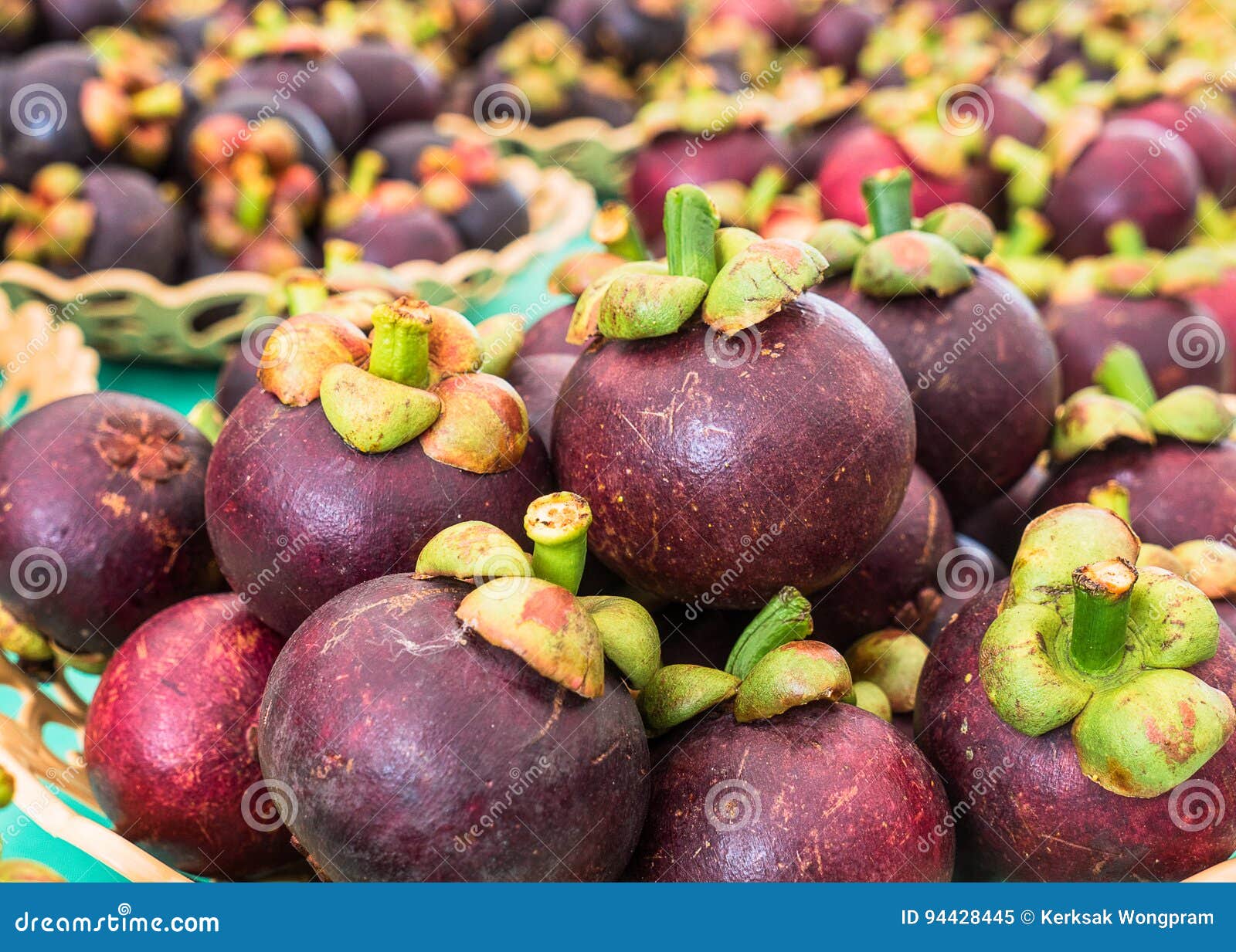 Mangosteen Queen of Fruit in Thailand, Selective Focus Stock Image