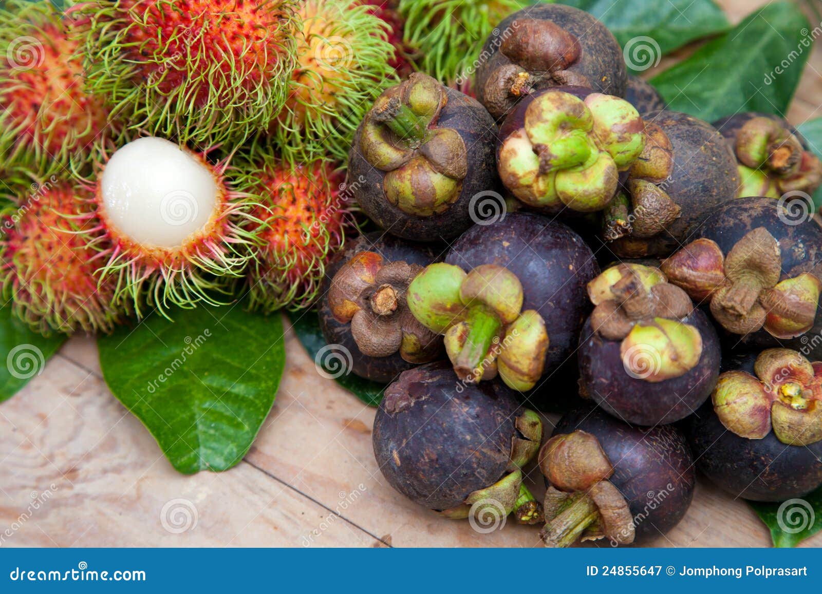Mangosteen and rambutan stock image. Image of natural 24855647