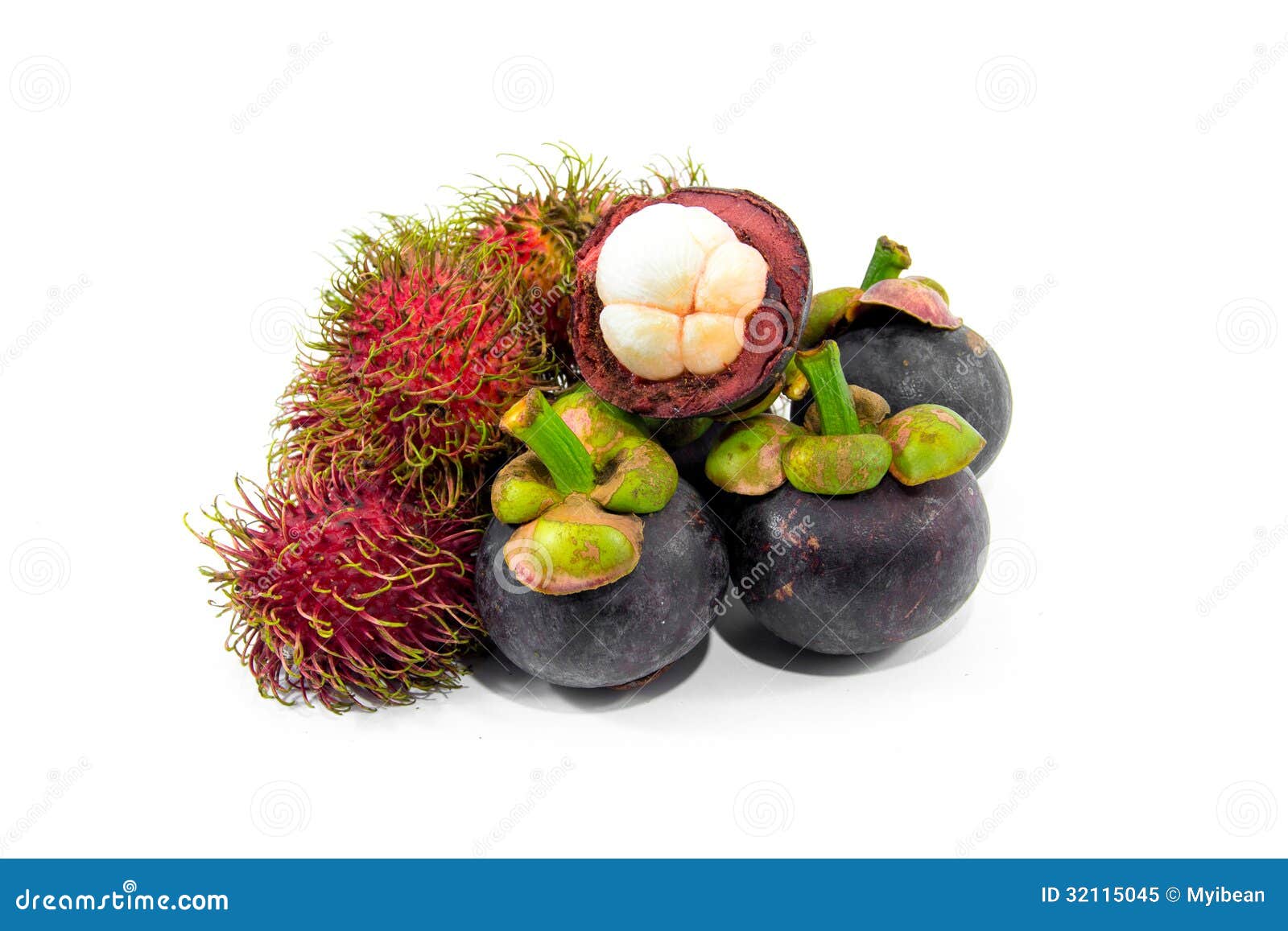 Mangosteen and rambutan stock image. Image of health 32115045