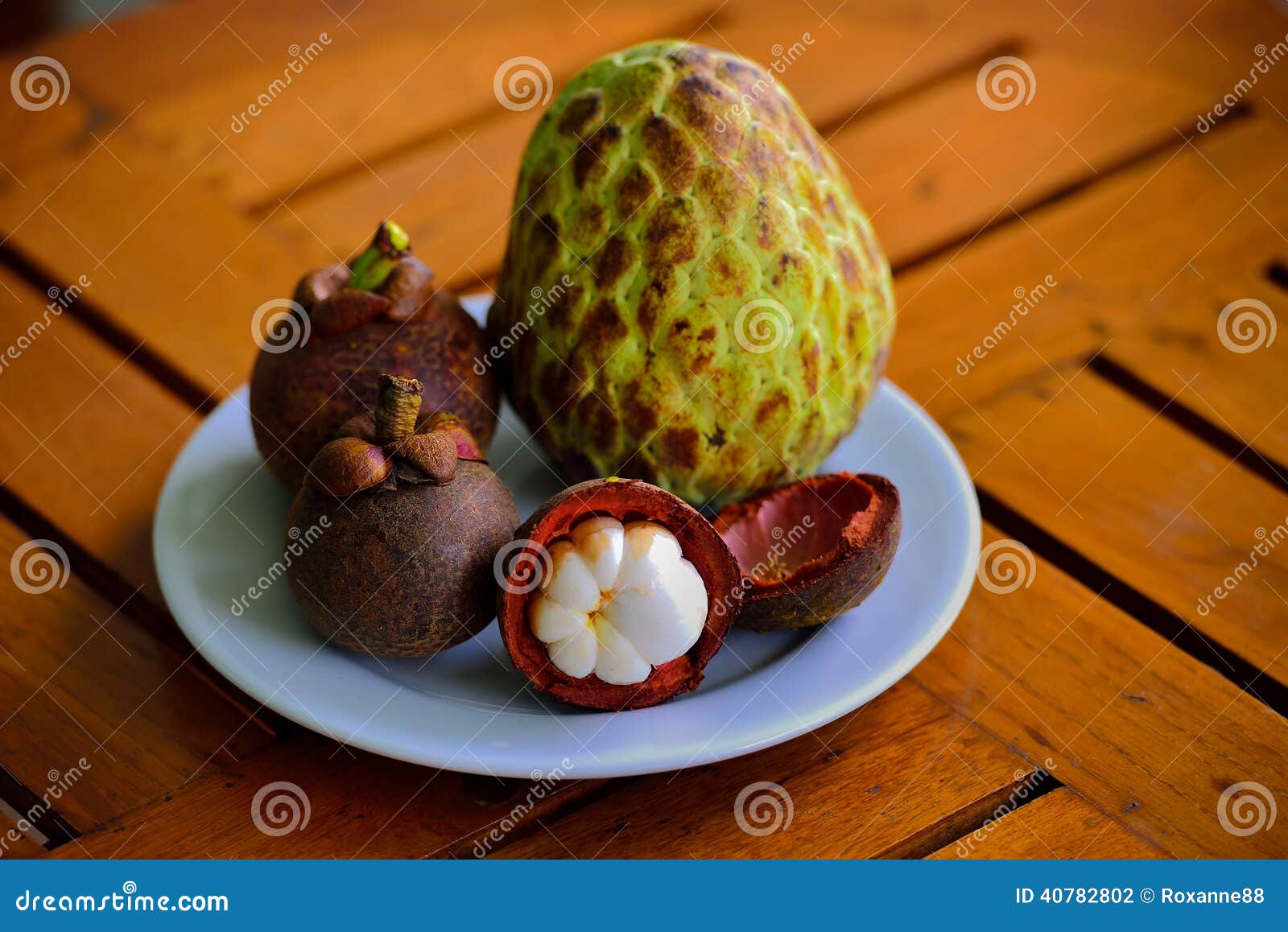 Mangosteen and Thai Sugar Apple Naina Stock Photo Image of province