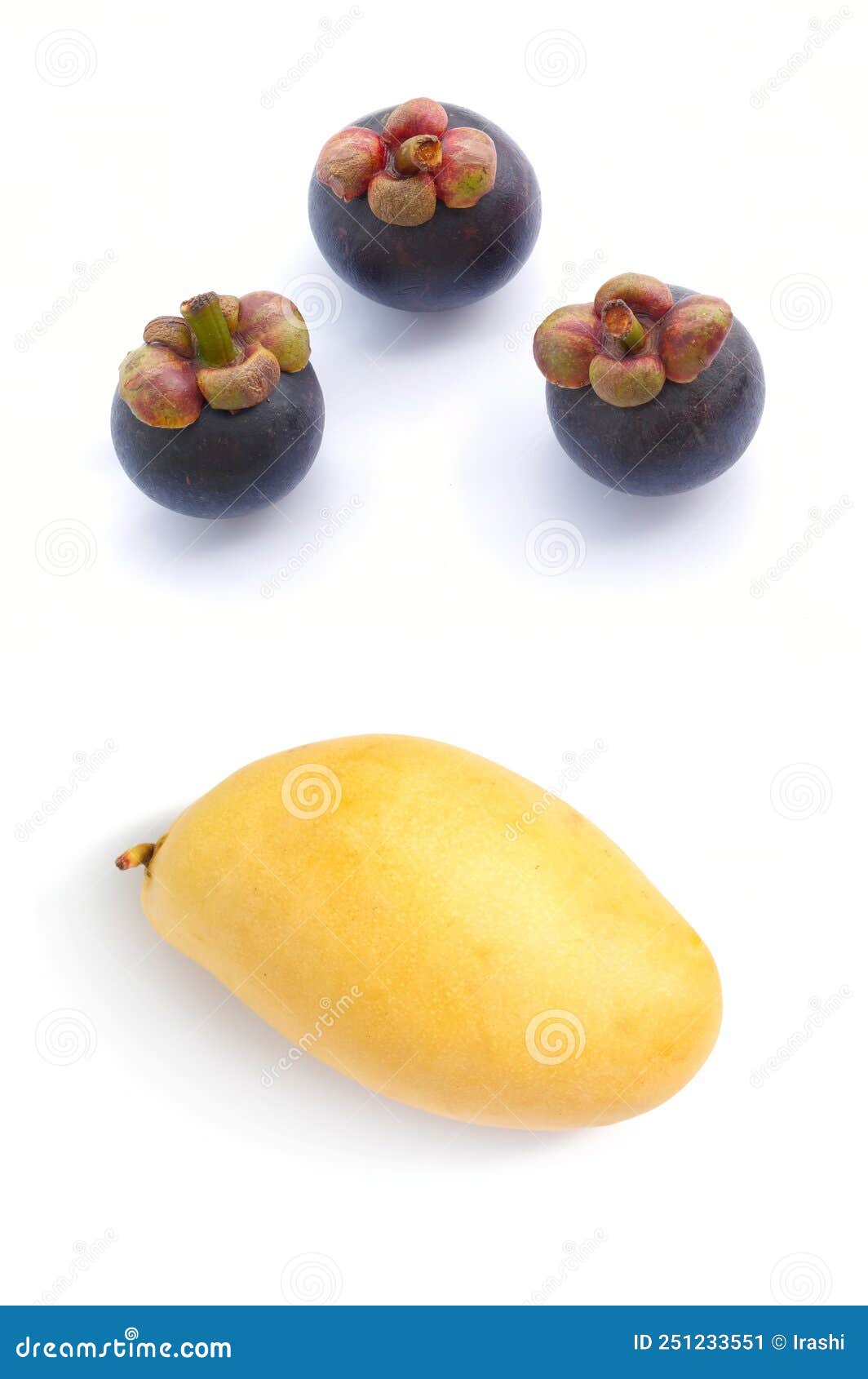 Mangosteen and Yellow Mango Tropical Fruit Stock Image Image of mango
