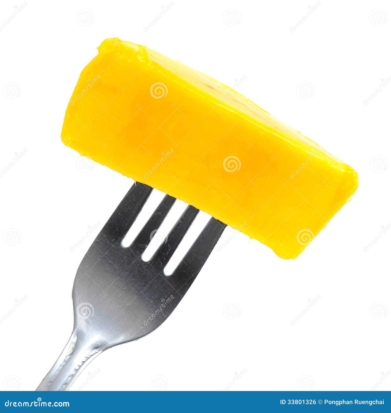 Mangue et fourchette photo stock. Image du jaune, boisson - 33801326
