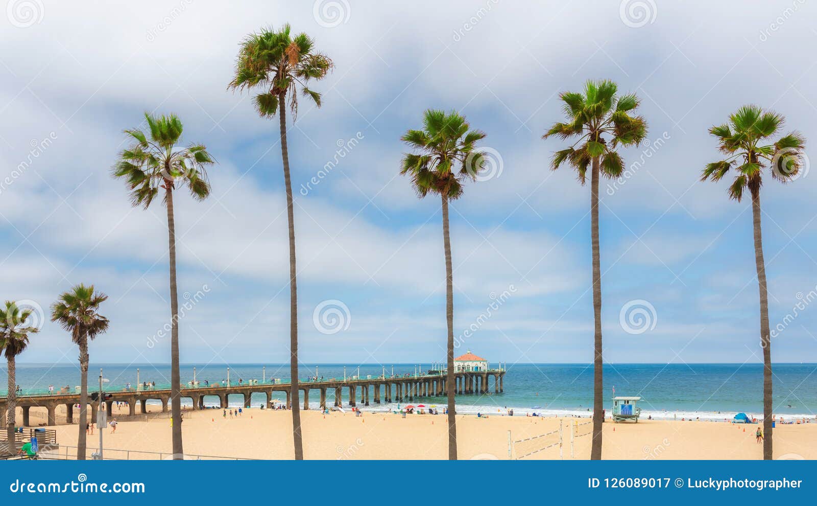 Manhattan Beach at Sunset in California Stock Image - Image of maldive ...