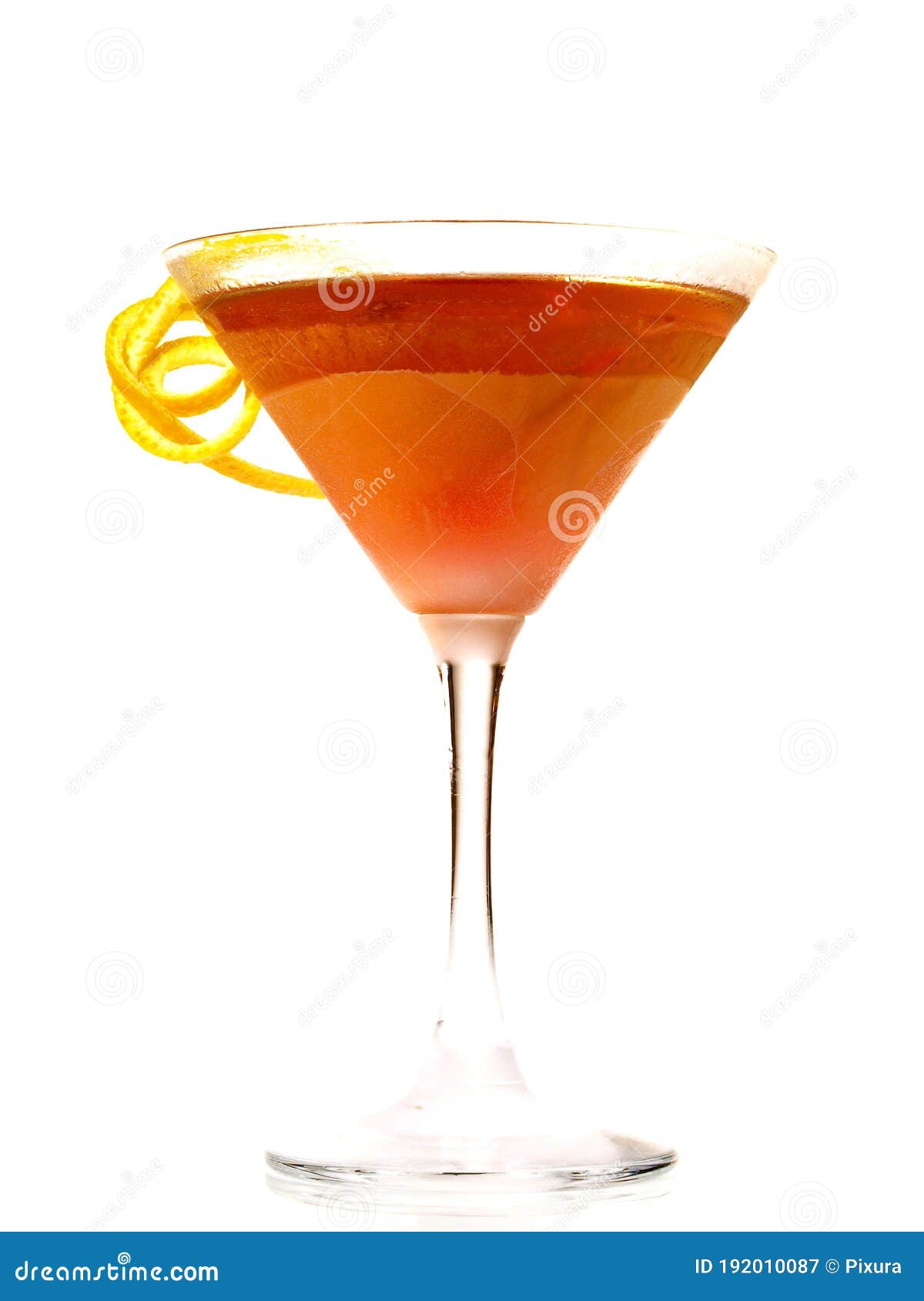 Manhattan Cocktail Isolated on White Background Stock Image - Image of