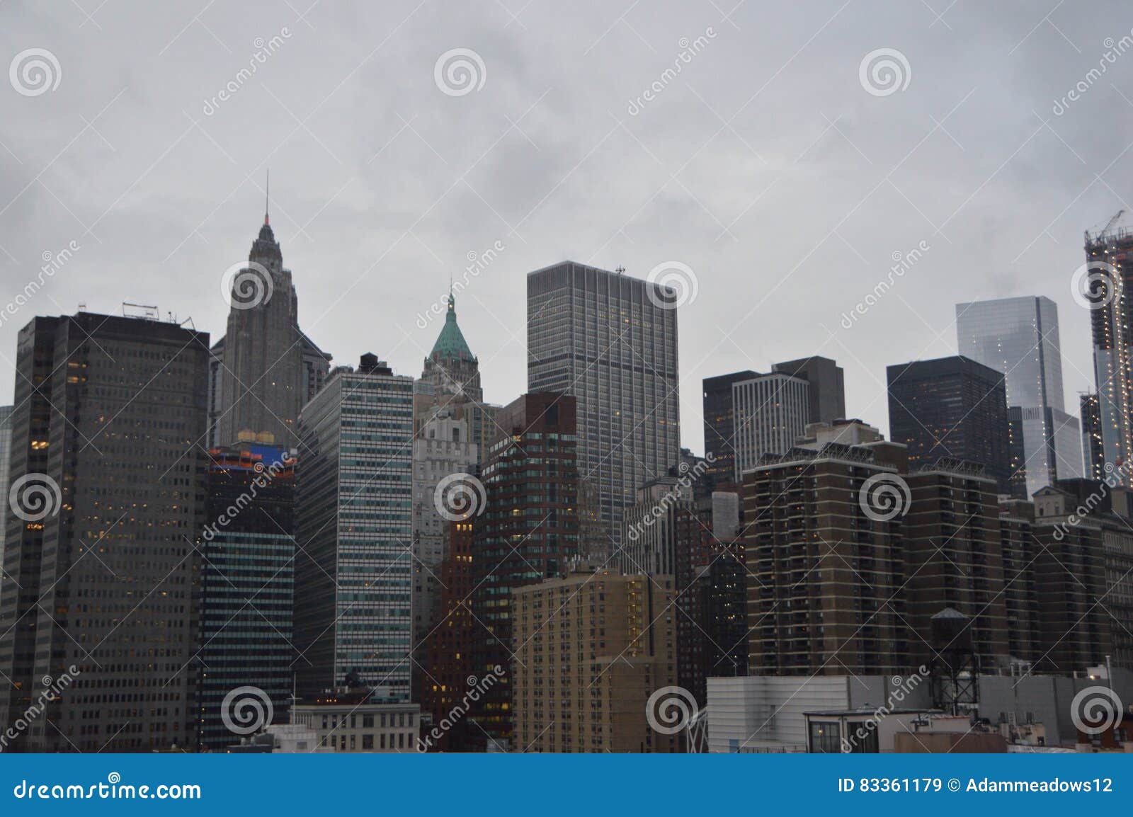 manhattan skyline on overcast day