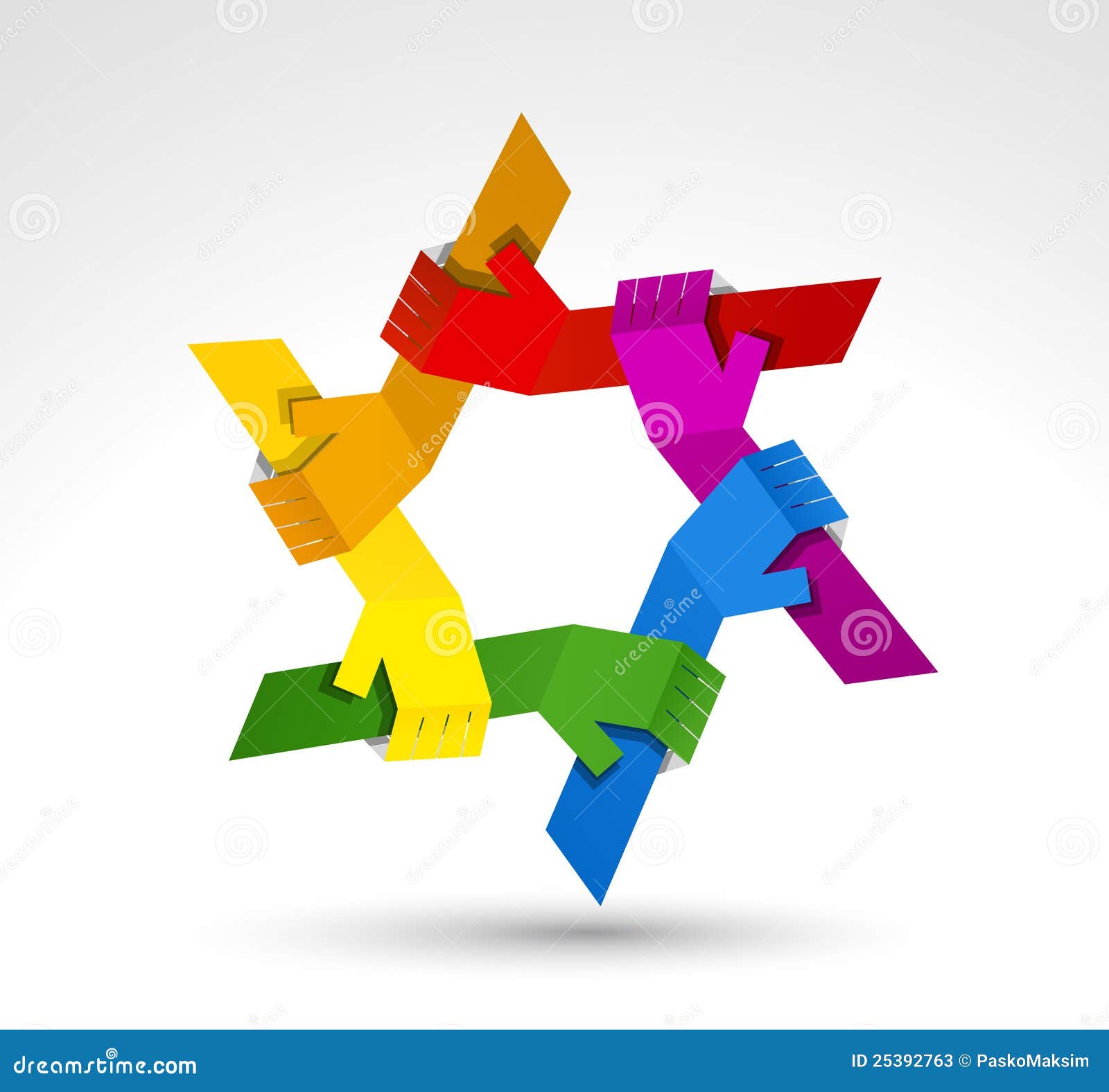 Mani unite Simbolo concettuale Fotografie Stock