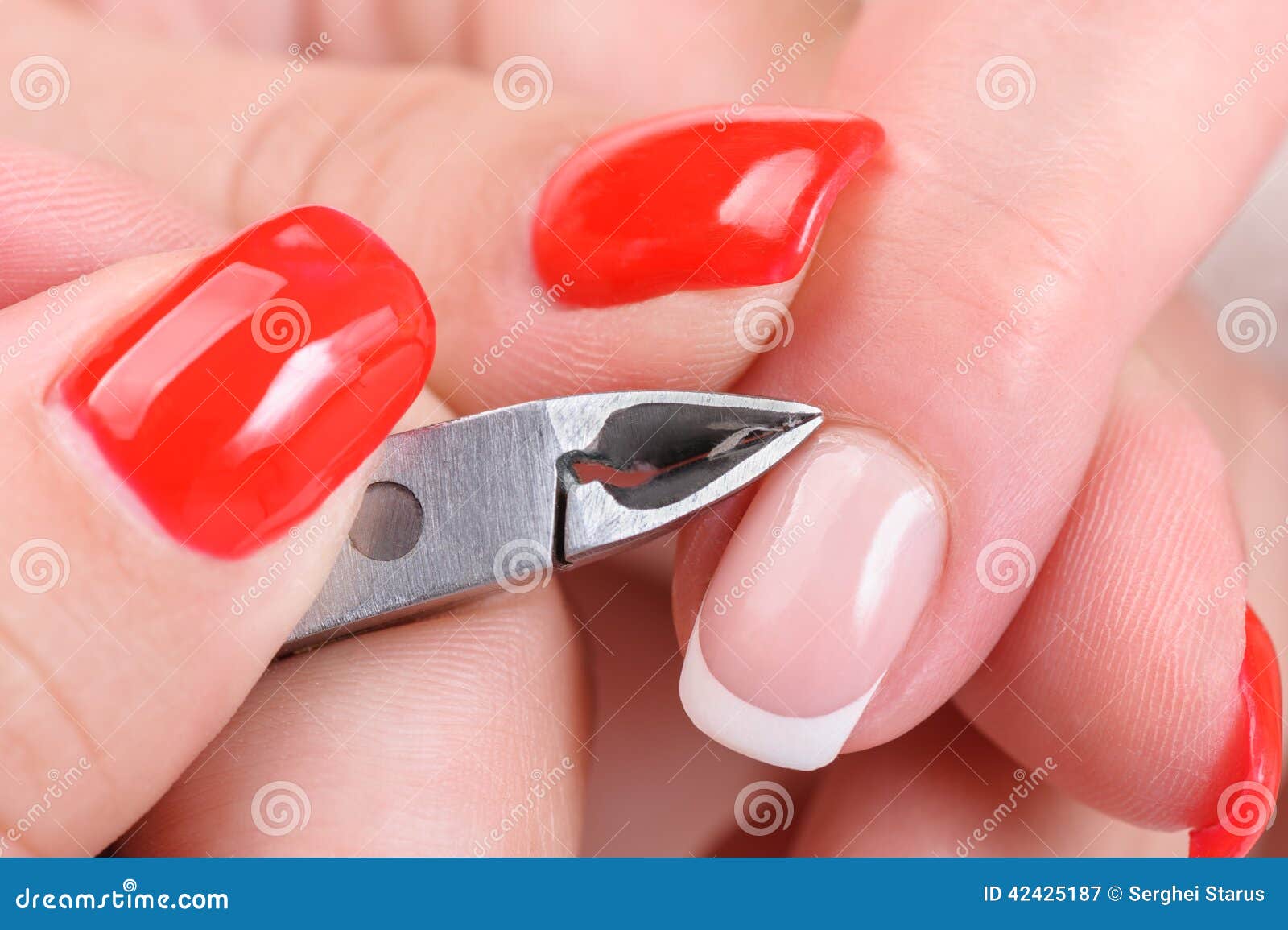 Manicure Applying Cutting the Cuticle Stock Image Image of cleaning