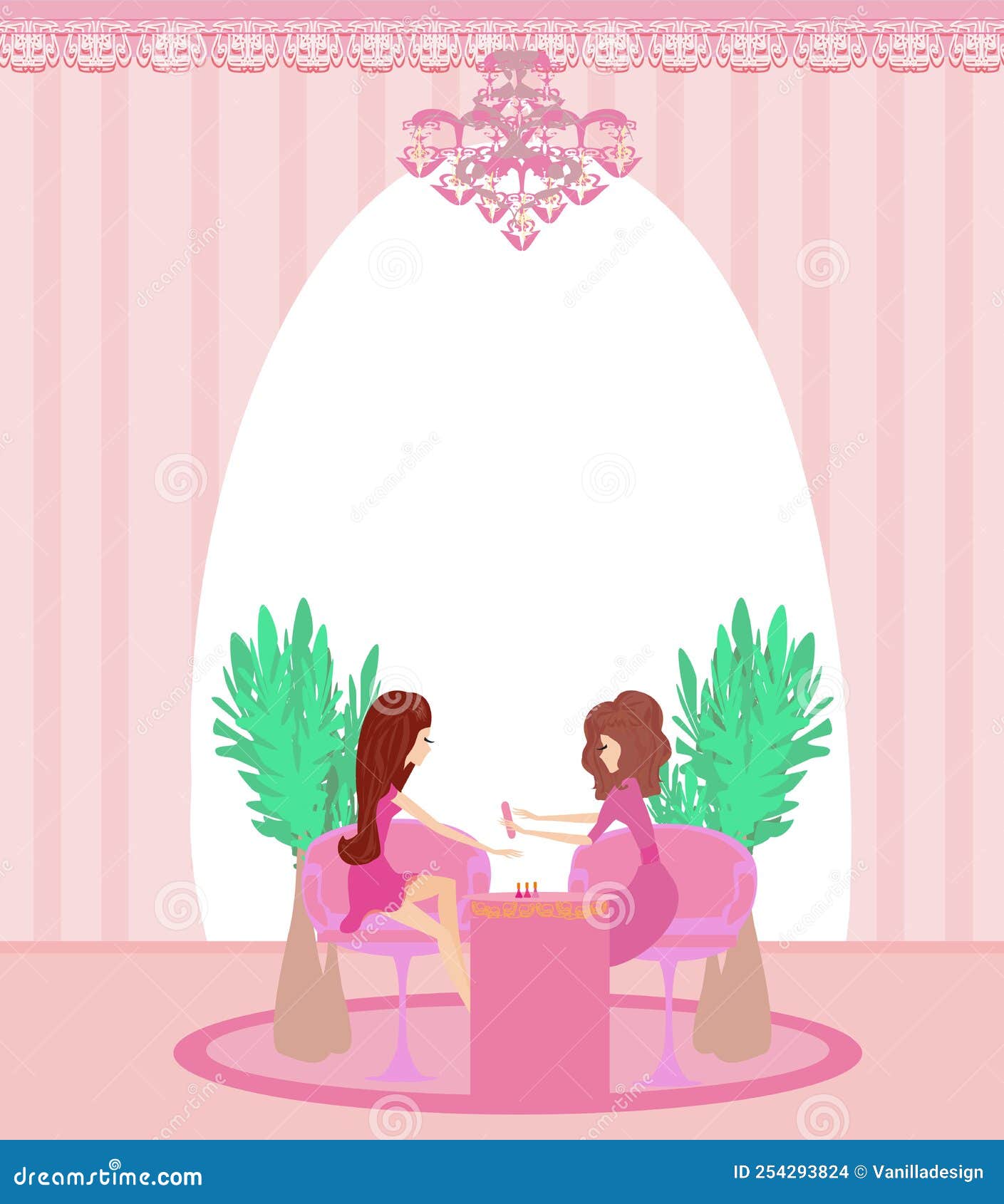 manicure in beauty salon card - place for your text