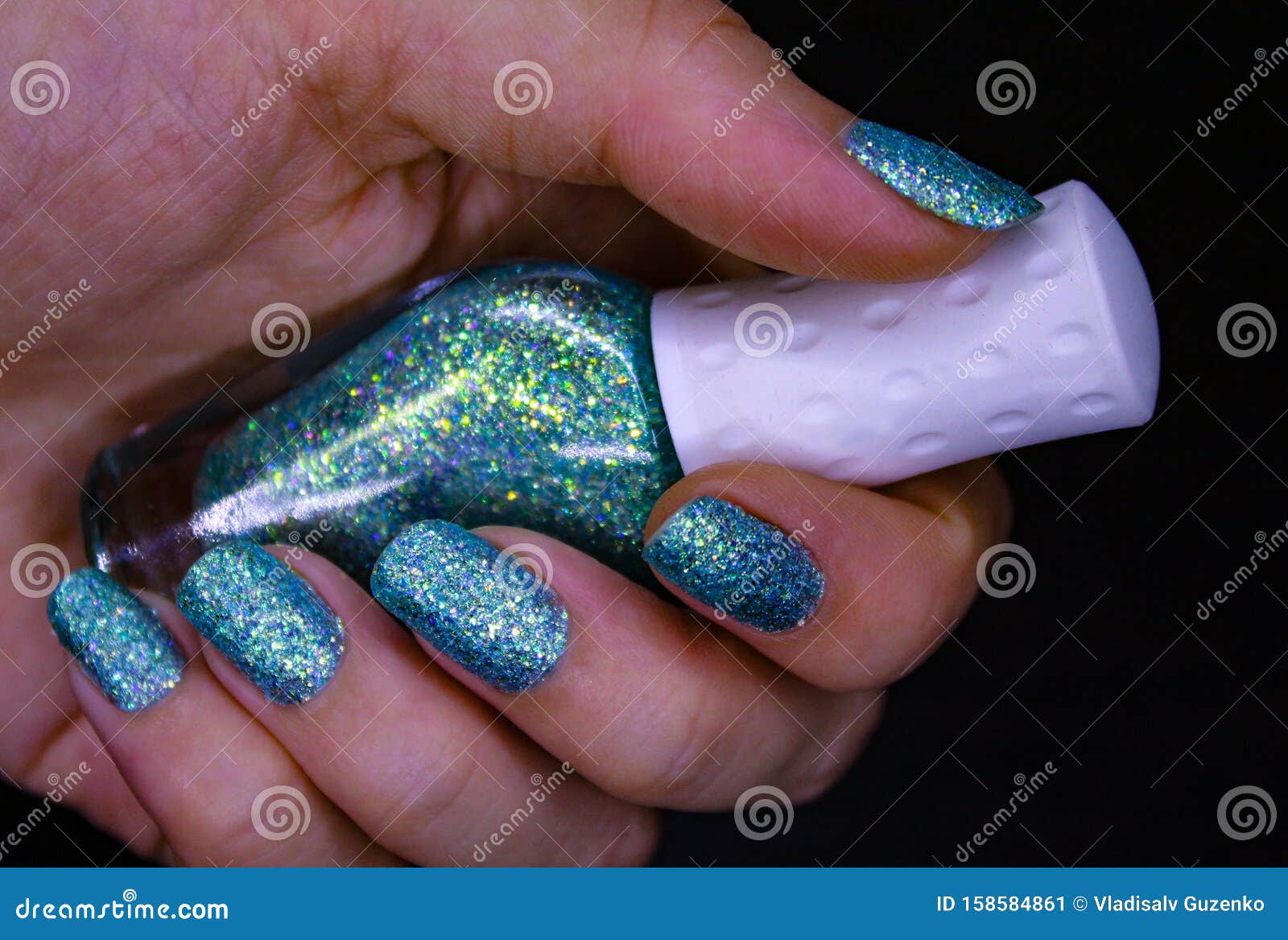 Baby Blue Press on Nails Holographic Glitter Ombre Fake - Etsy
