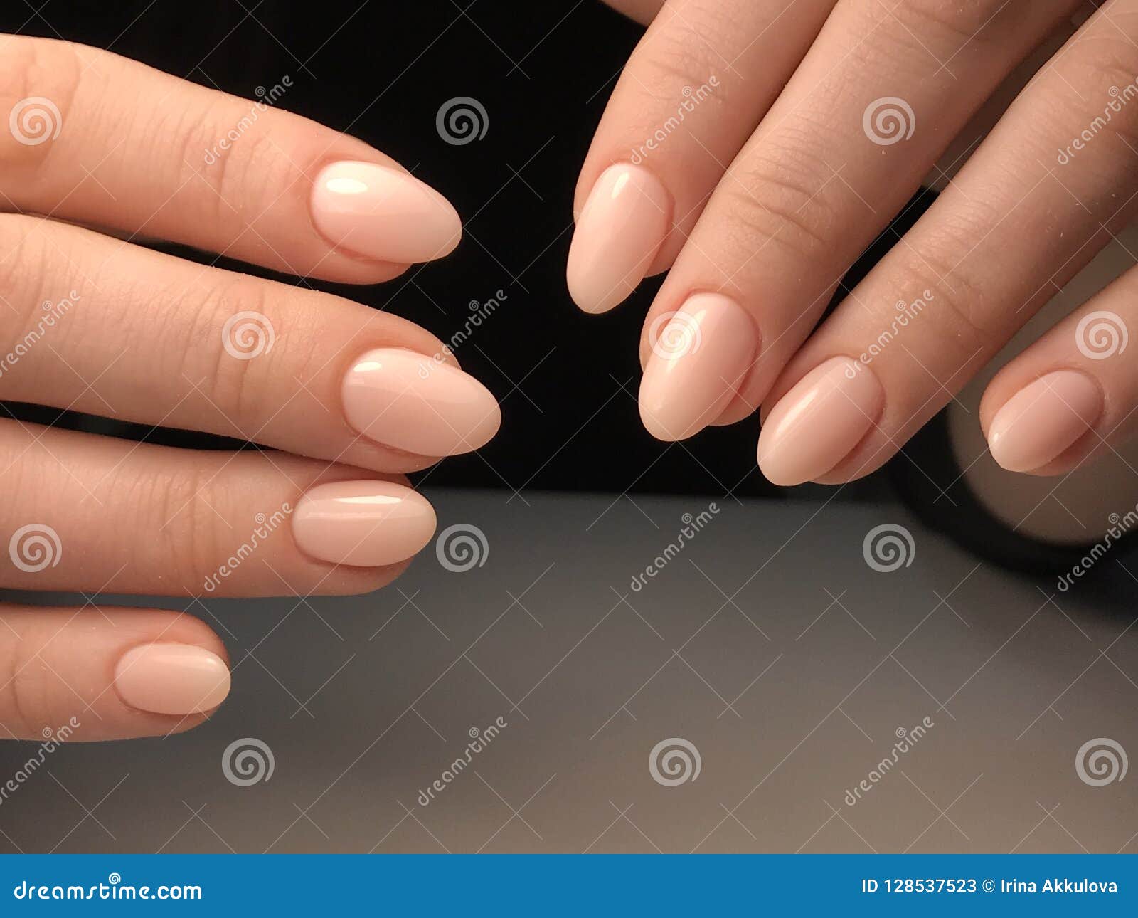 Manicure Gel Polish Nude Nails Stock Image - Image Of Nude, Hands: 128537523