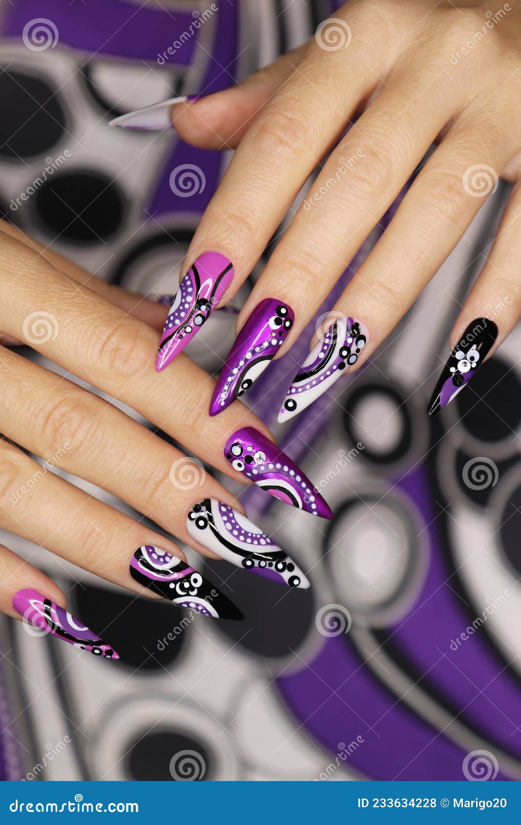 Manicure on long nails. stock photo. Image of style - 233634228