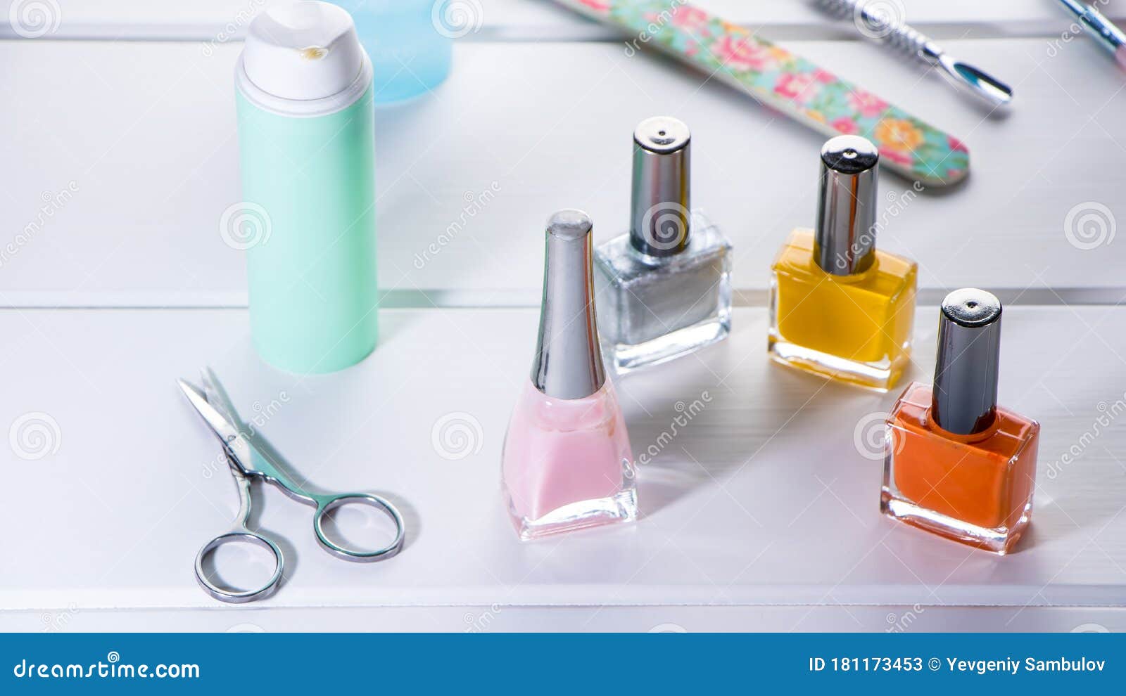 Manicure or Pedicure Set Tools are Placed on a Table with a White Towel in  the Beauty Salon. Equipment for Beauty Shop or Beauty Stock Image - Image  of metal, nail: 181173453