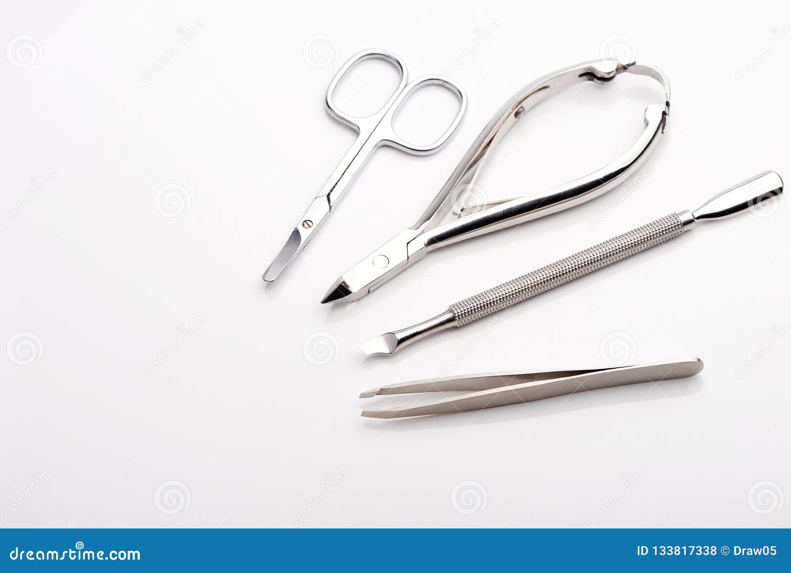 Manicure Tools, Set On A White Background Stock Photo - Image of bright ...