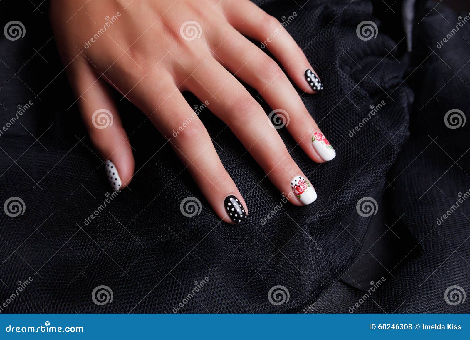 manicured and painted nails