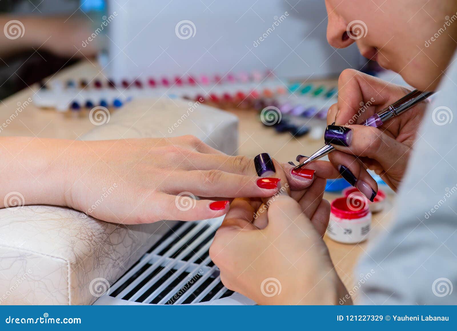 Manicurist at Work, Painting Nails in Nail Salon, UV Lap of Quic Stock Image - Image of choice, manicure: 121227329 Manicurist at Work, Painting Nails in Nail Salon, UV Lap of Quic Stock Image - Image of choice, manicure: 121227329