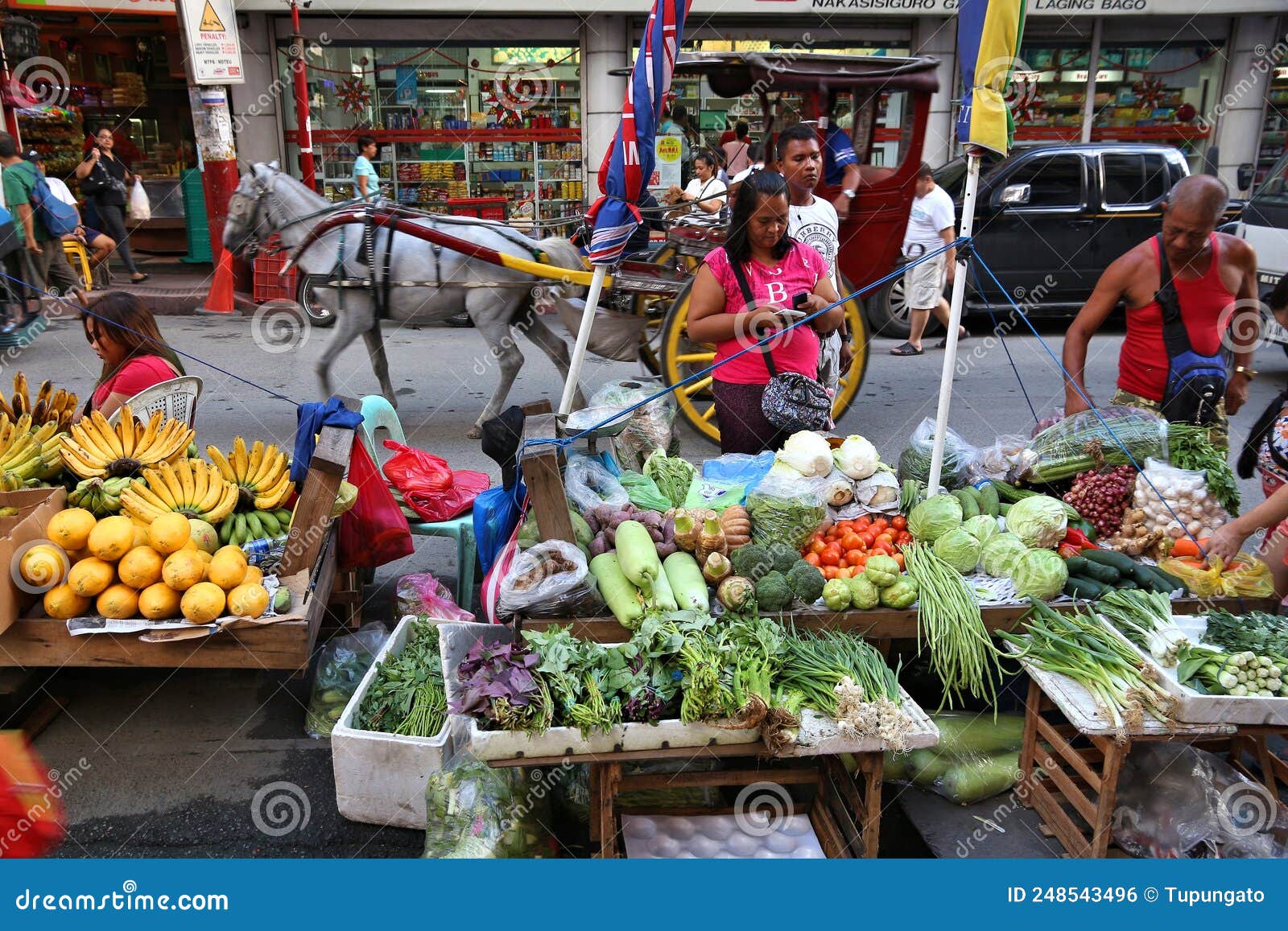 Manila city food market editorial photo. Image of carriage - 248543496