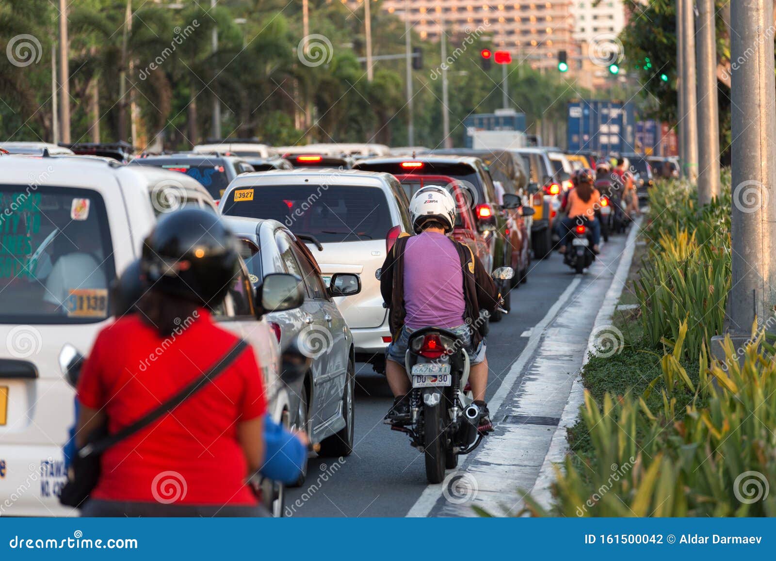 Manila, Philippines May 16, 2017 Heavy Traffic on the Road of Manila