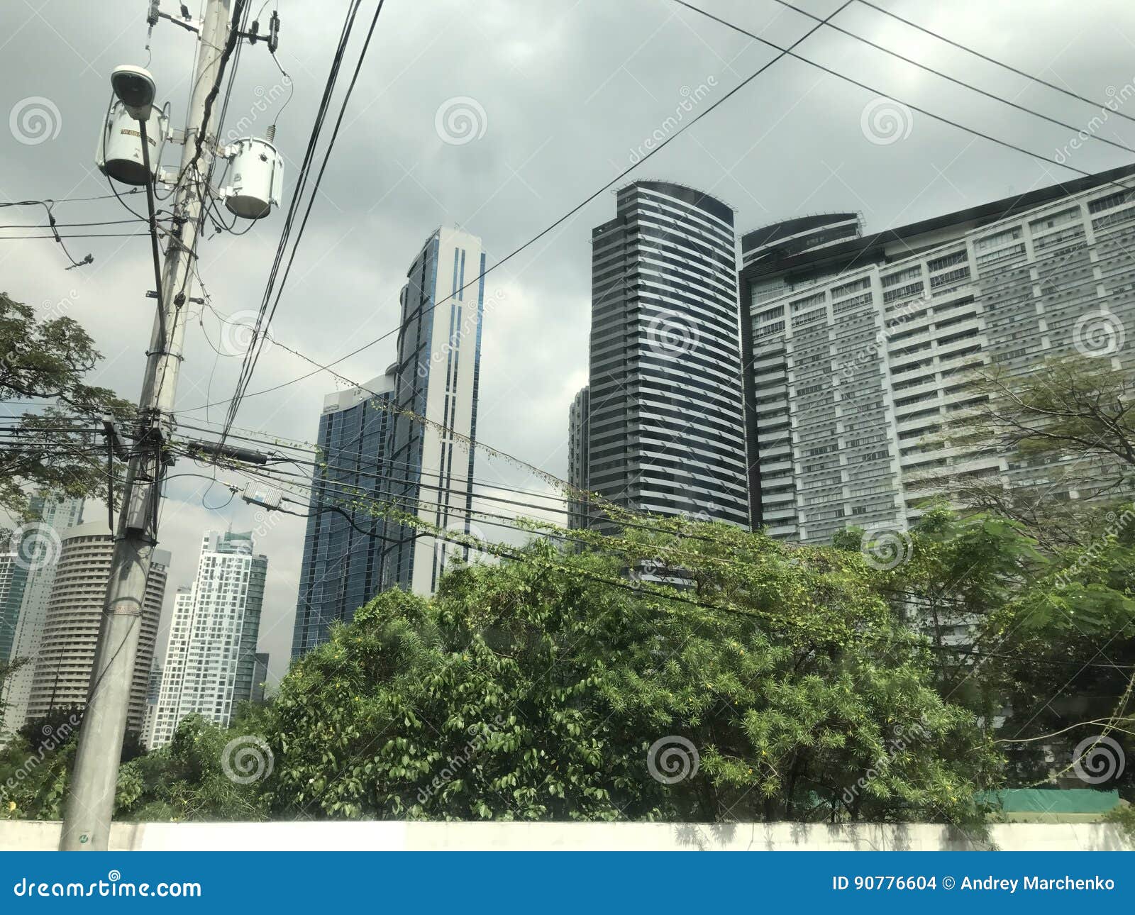 Manila streets stock photo. Image of road, skyscrapers - 90776604
