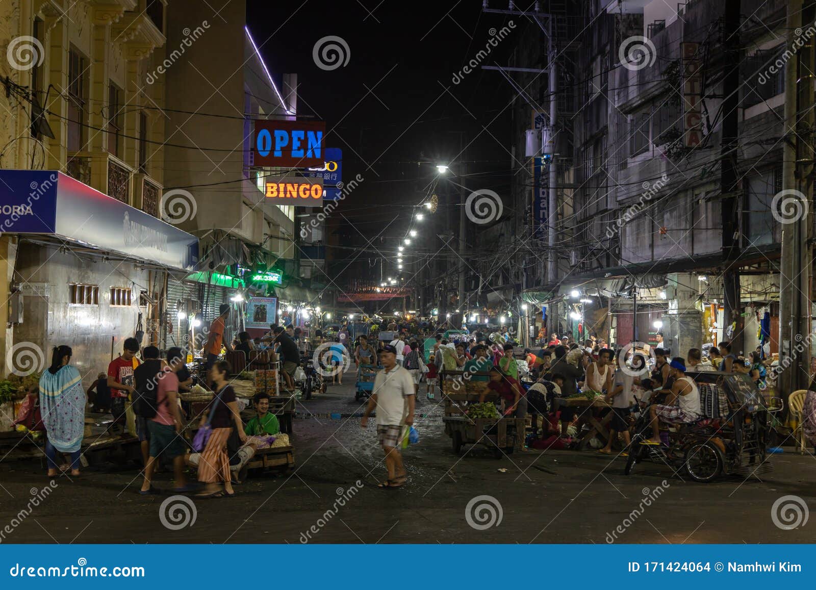 Manila Traditional Market Night Scenery, Manila, Philippines,Jan 18